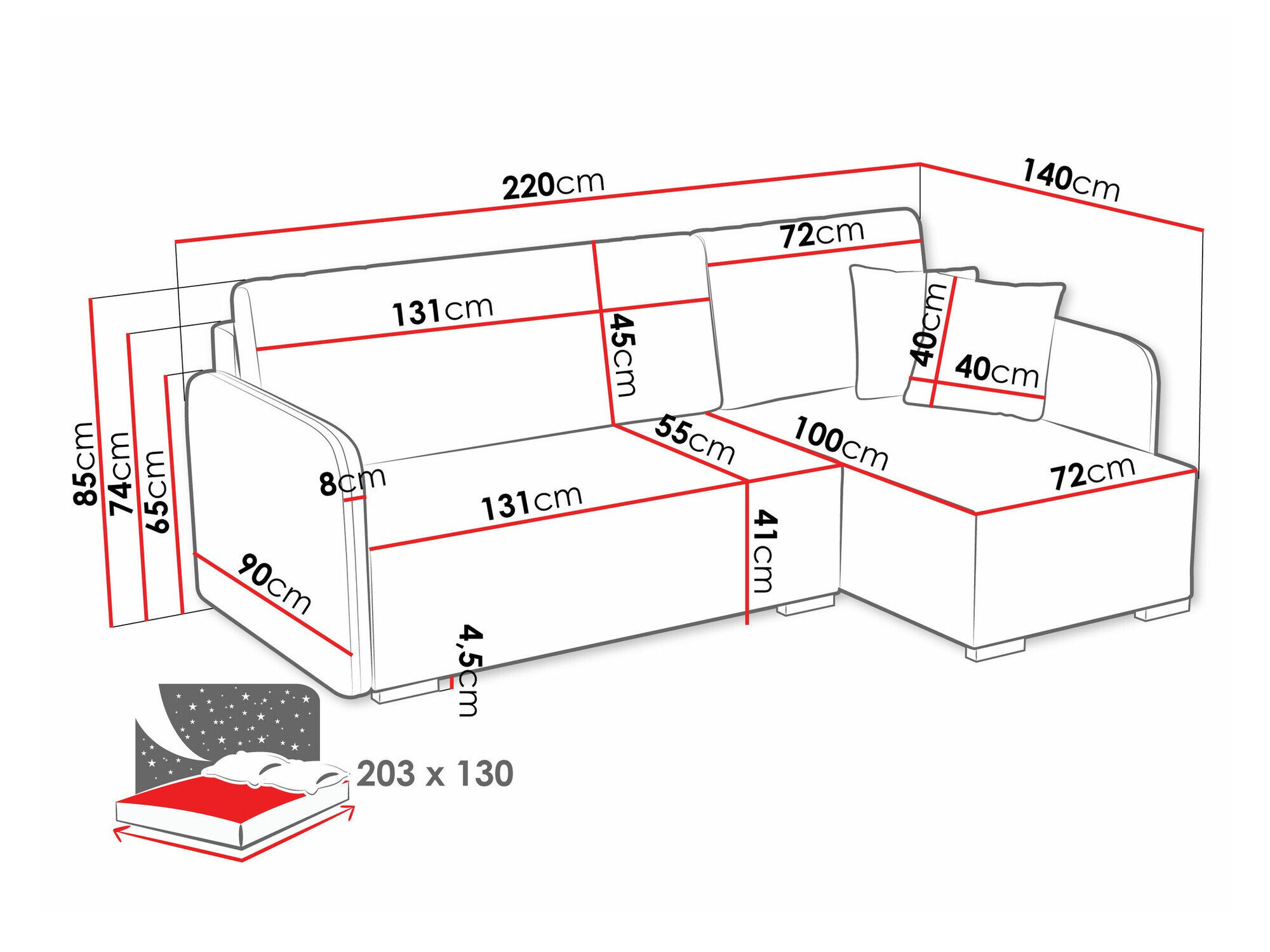 Hjørnesofa Columbus 245 (Velo 633)