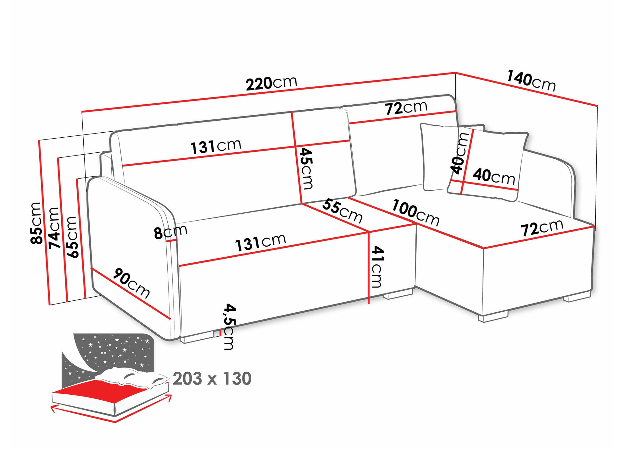 Hjørnesofa Columbus 245 (Velo 635)