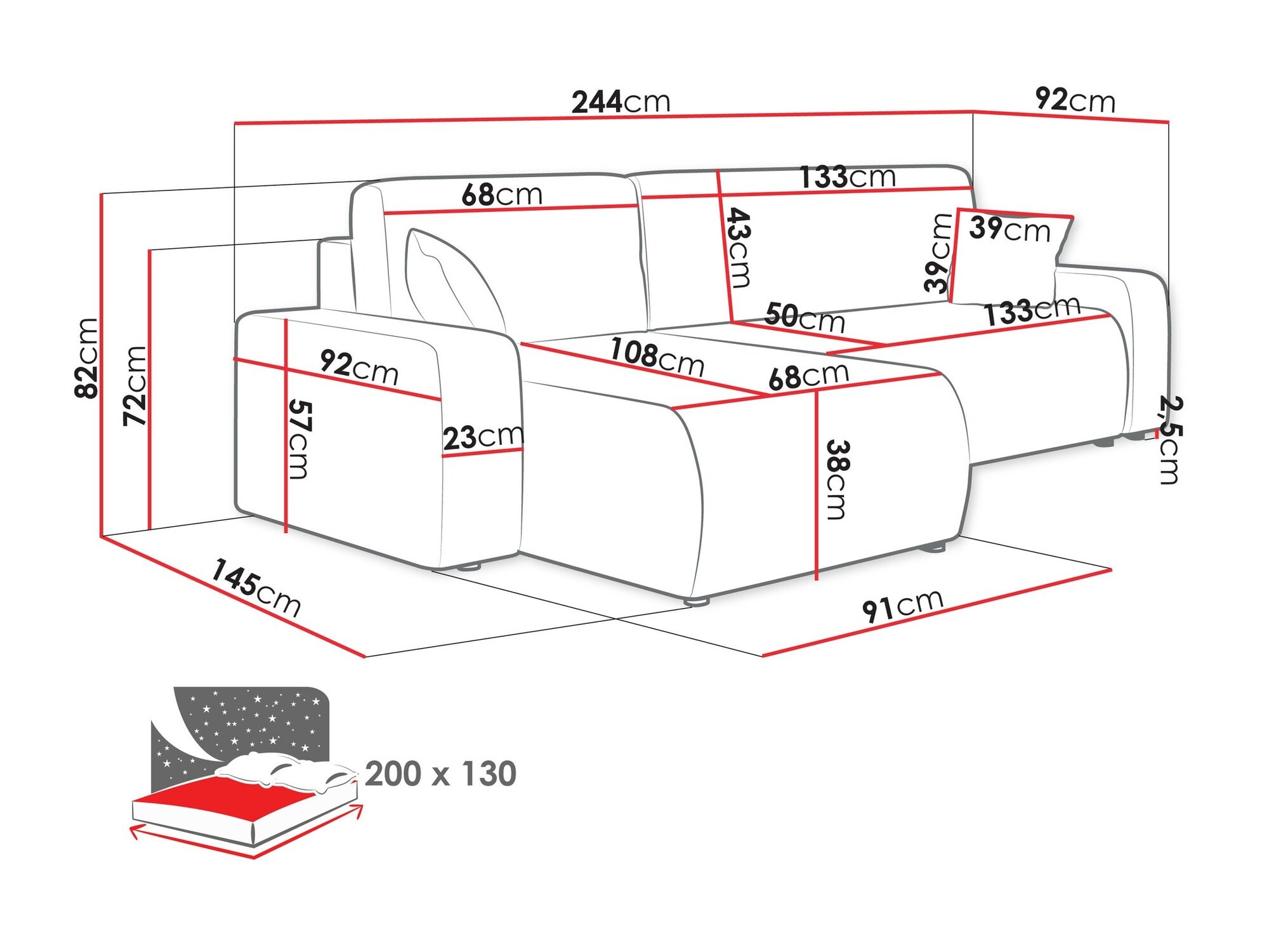 Hjørnesofa Shelton 102 (Poso 05)