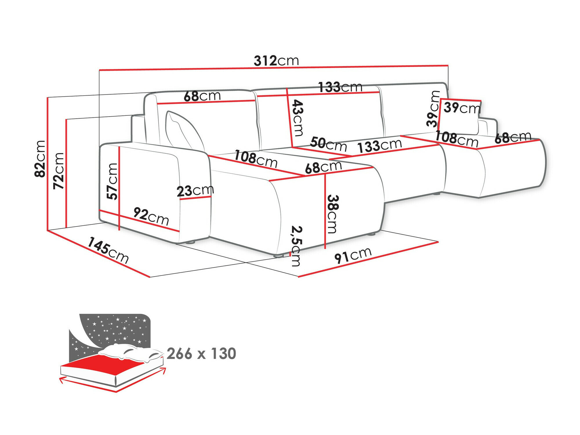 Hjørnesofa Shelton 103 (Poso 05)