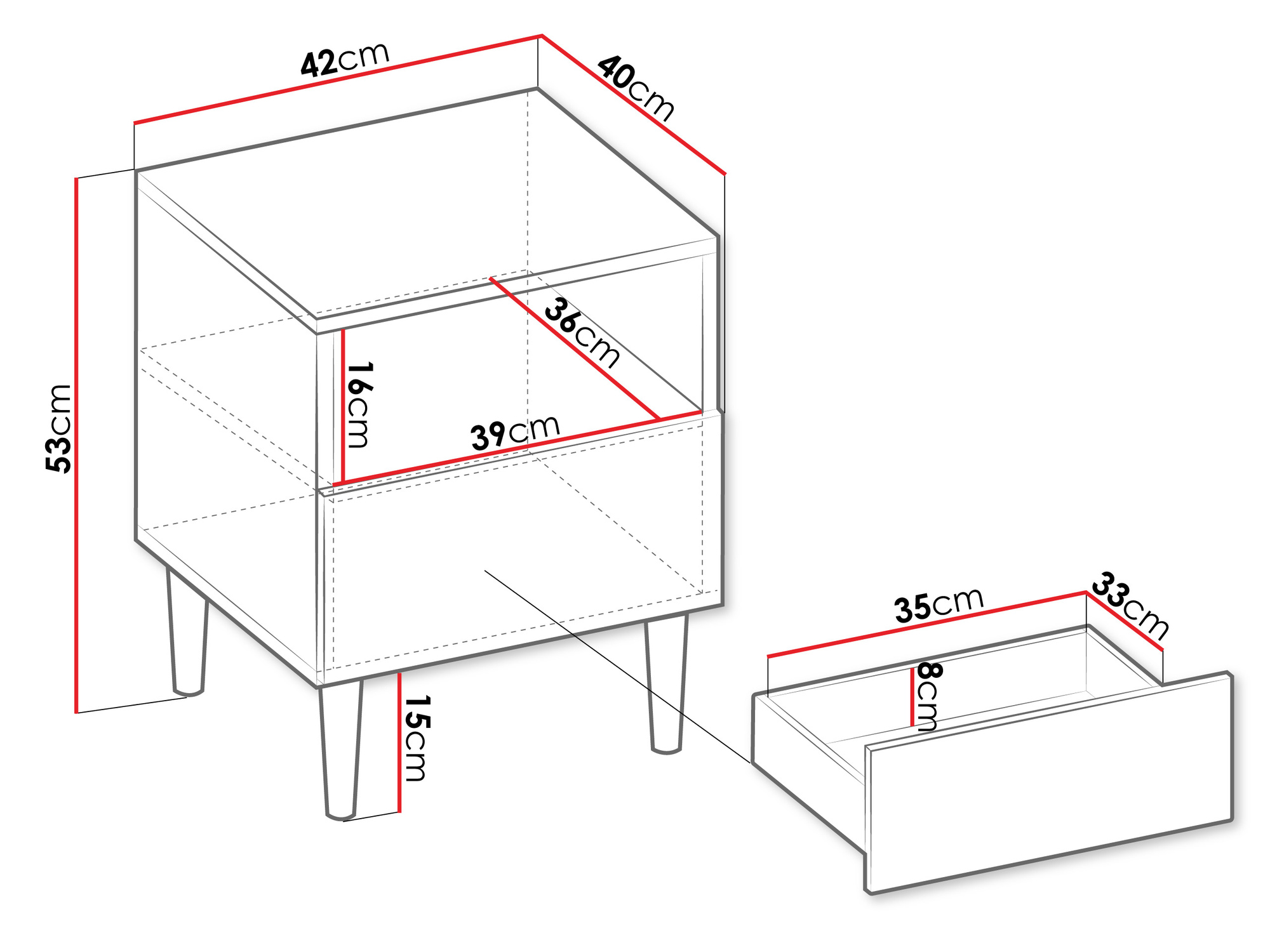 Sengebord Comfivo Mavmono 103 (Sort)
