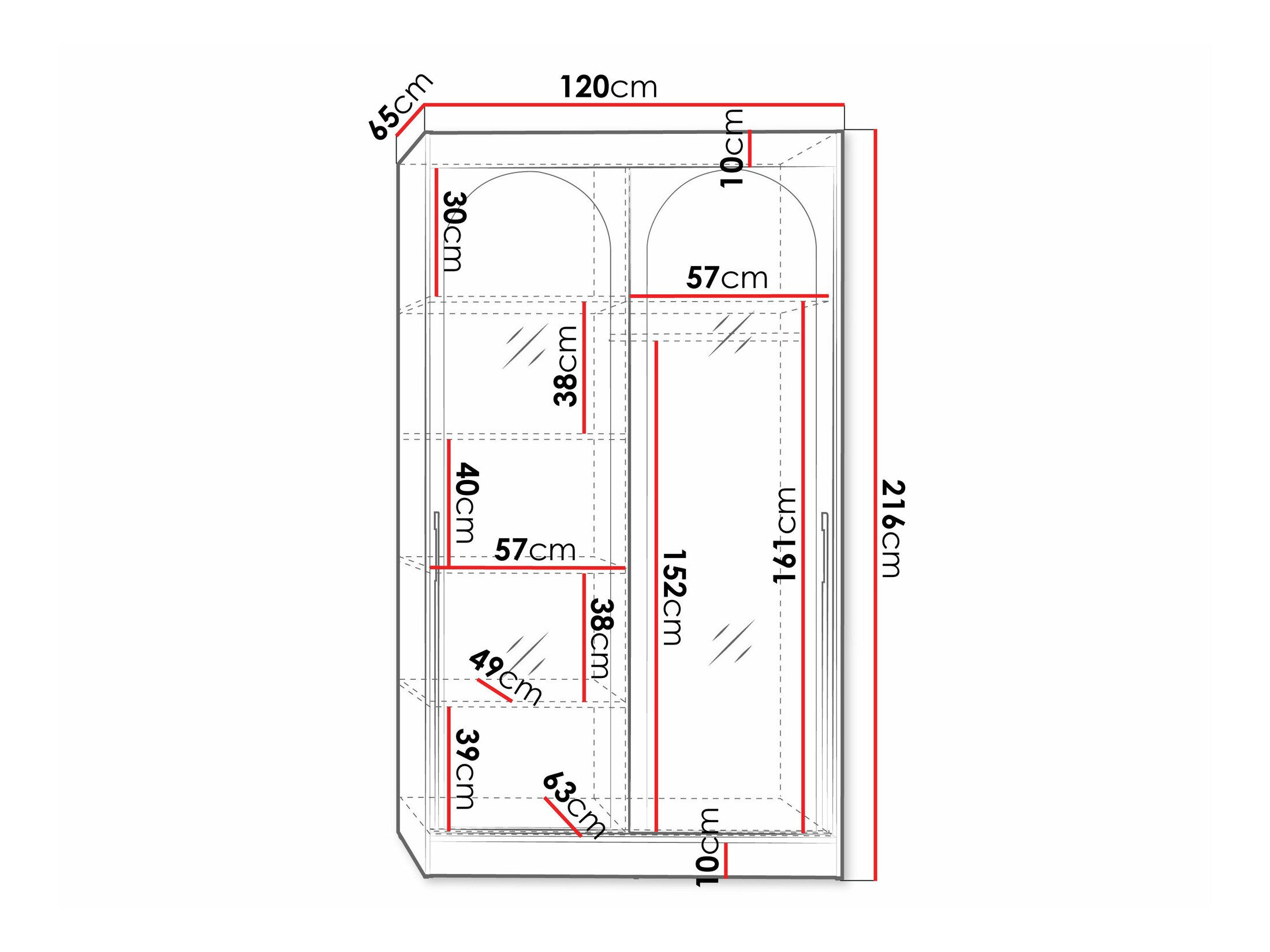 Garderobeskab Toledo 130 (Sort)