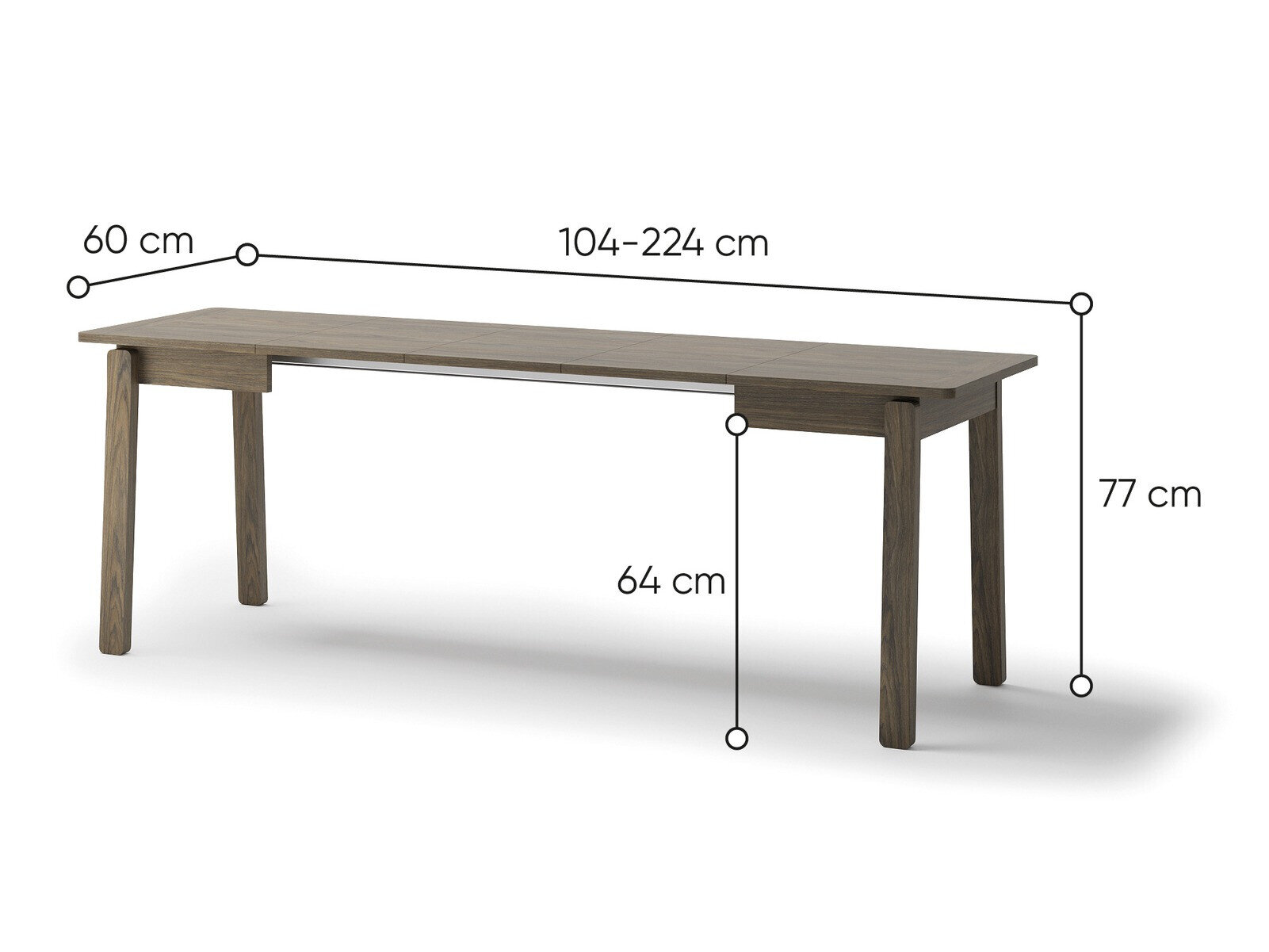 Bord Fresno 173 (Mørk eg)