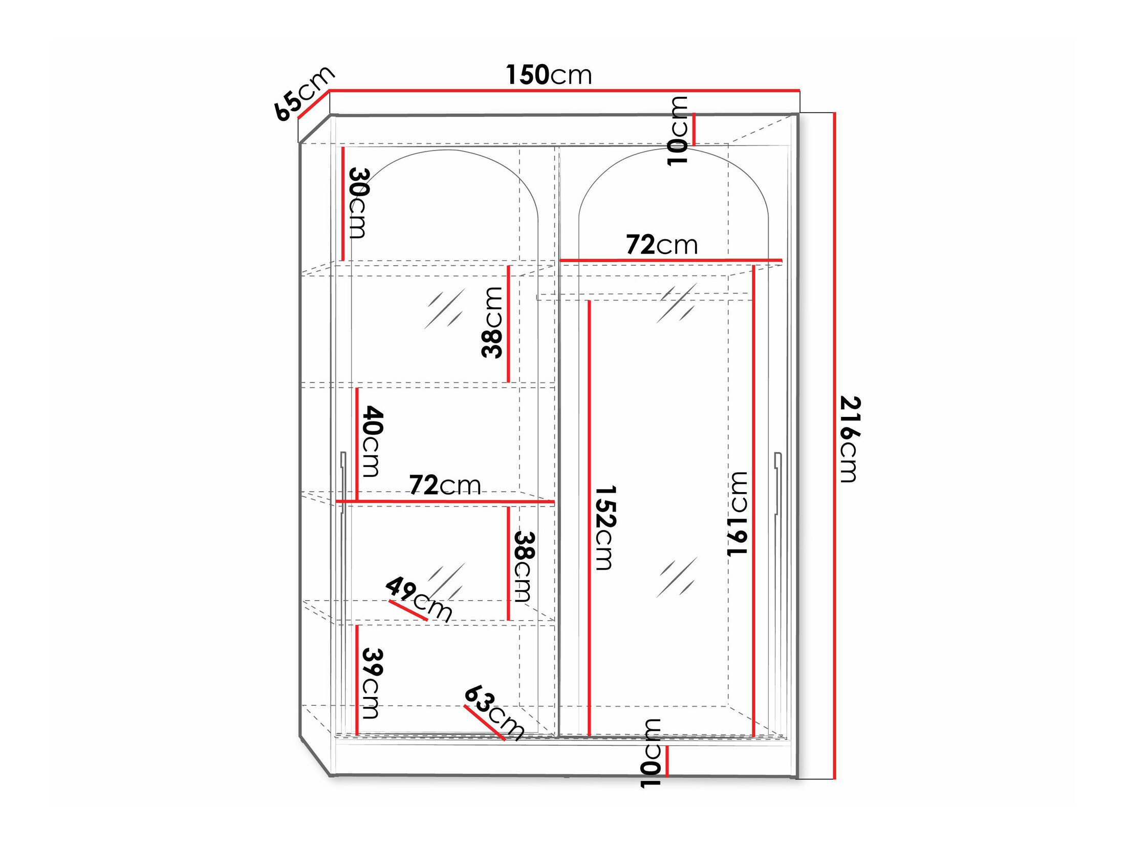 Garderobeskab Toledo 131 (Hvid)