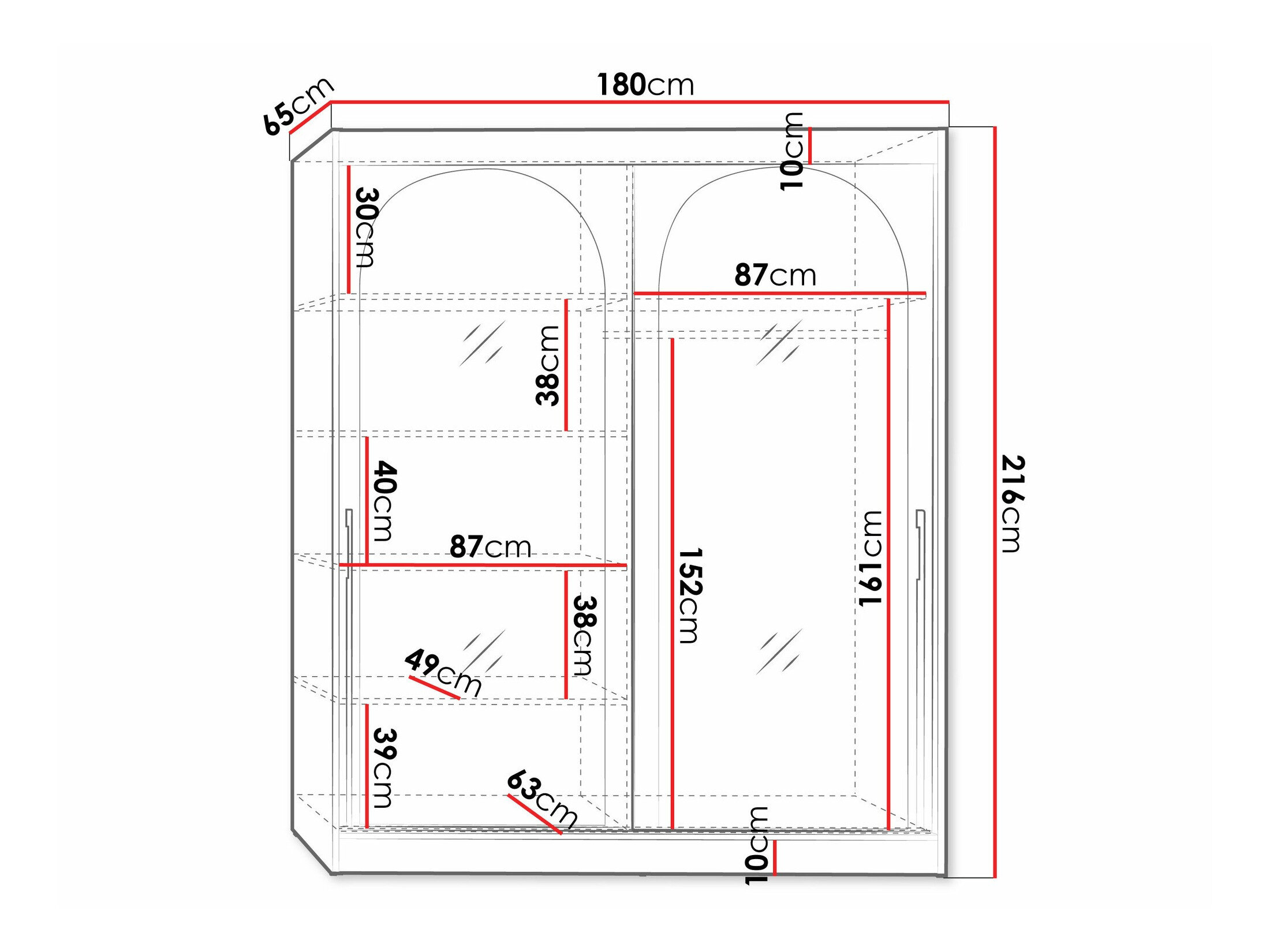 Garderobeskab Toledo 132 (Sort)