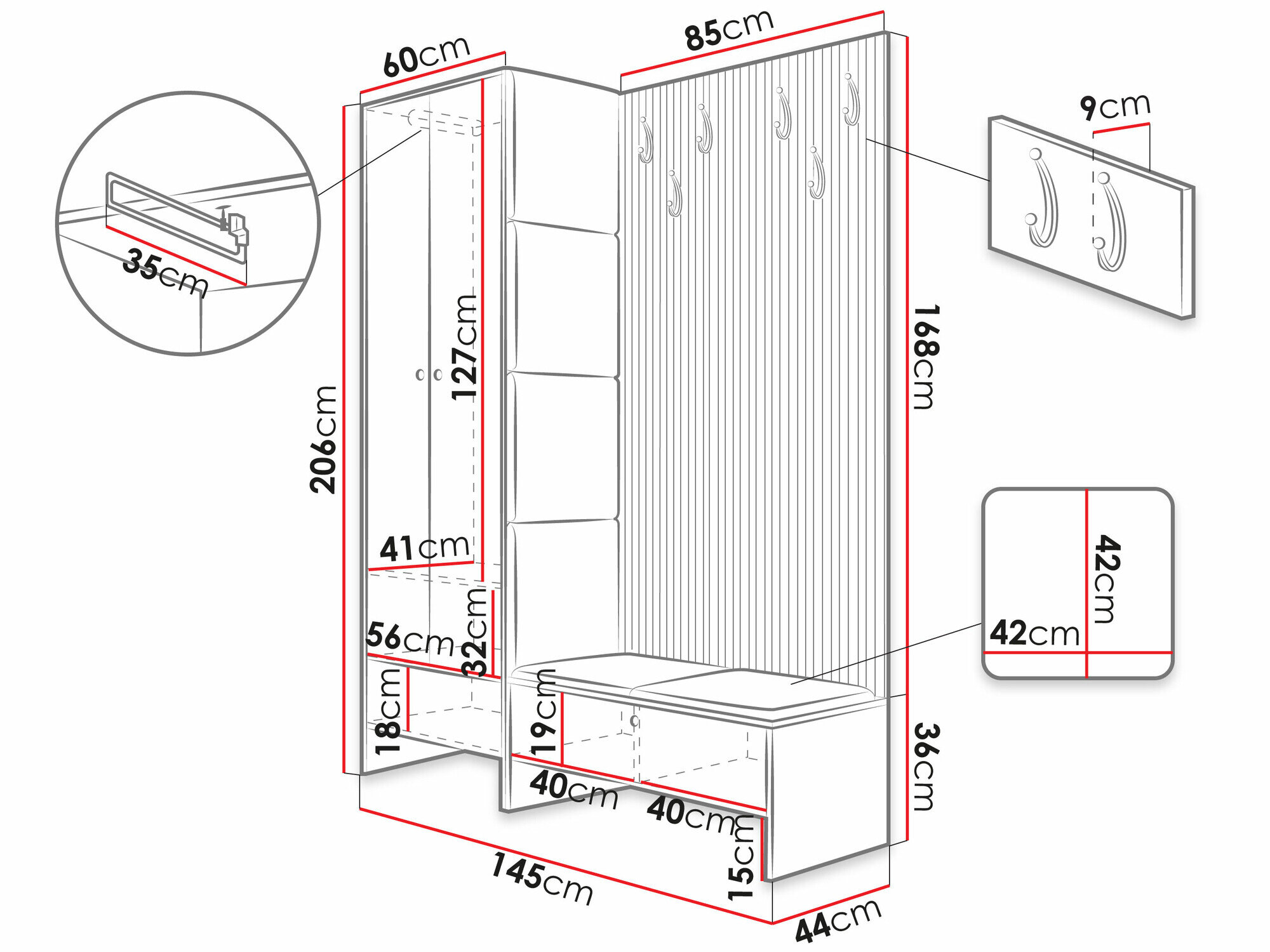 Entrésæt Hartford 320 (Artisan eg + Abriamo 6)