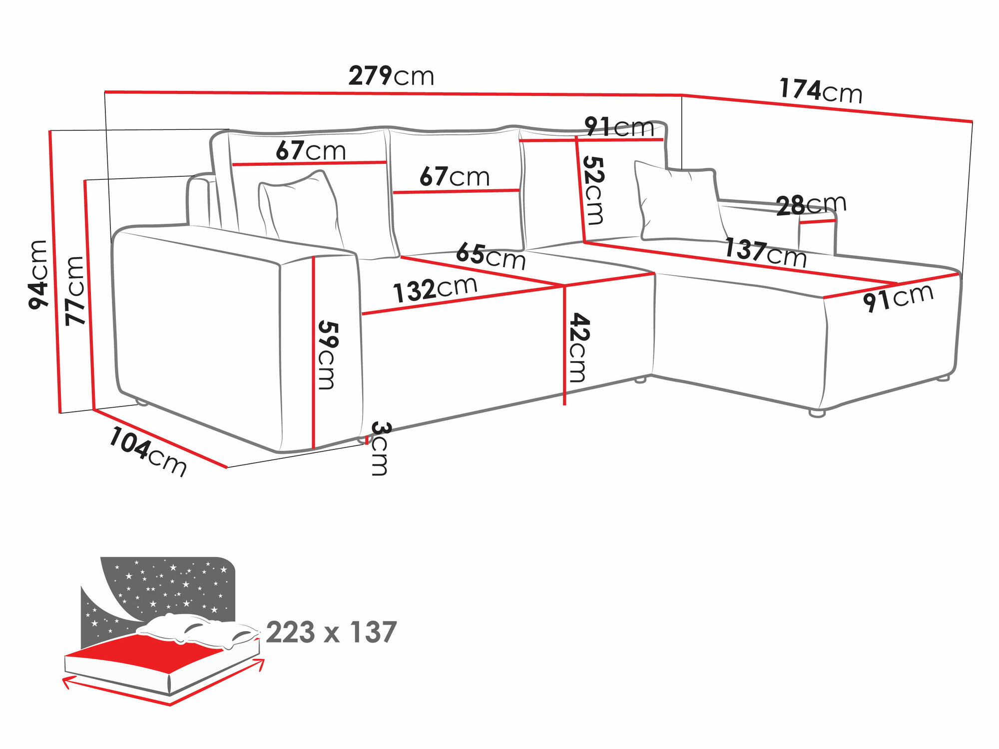 Hjørnesofa Clovis 108 (Poso 05)