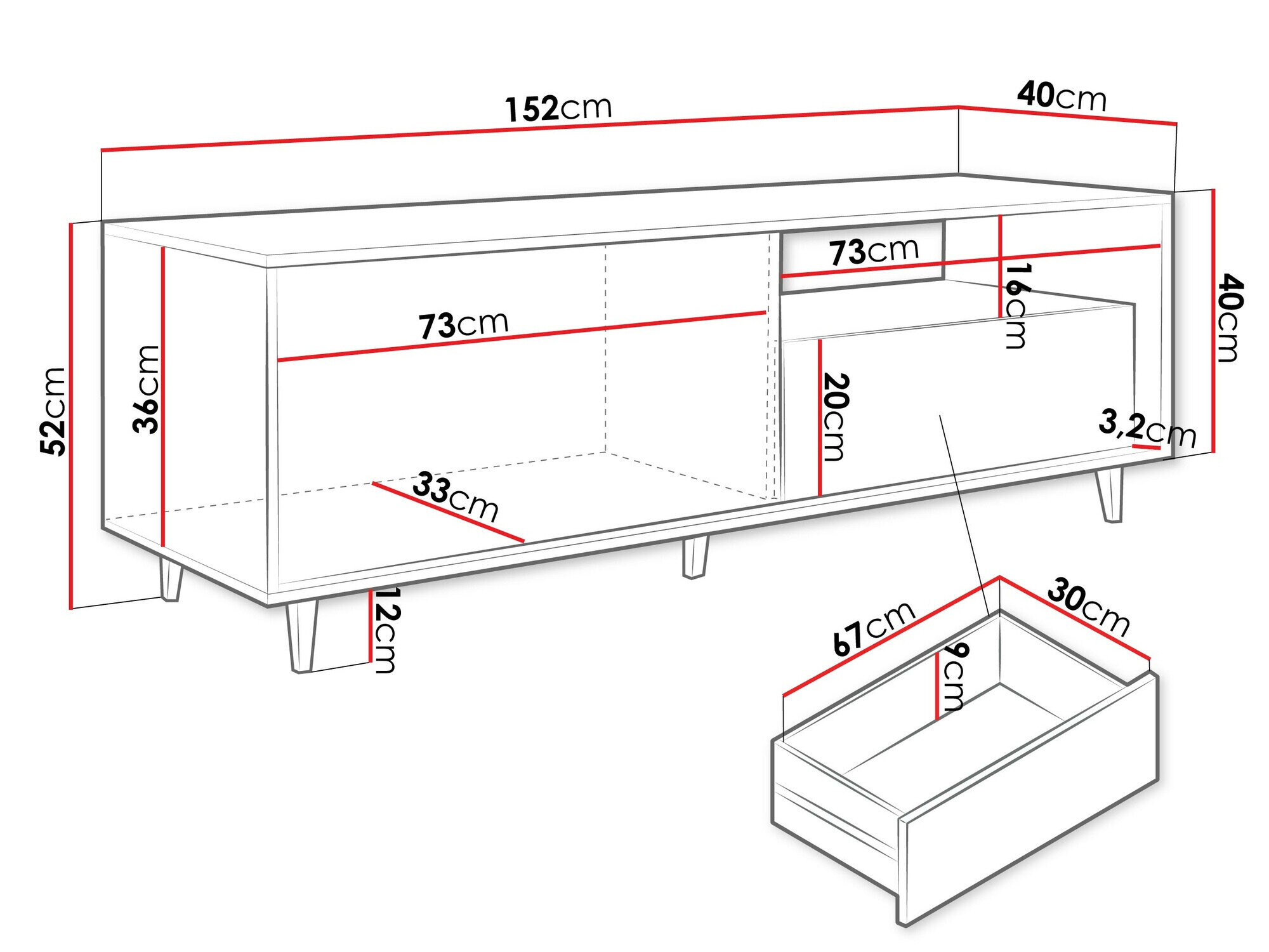 TV-bord Comfivo Romtori 102