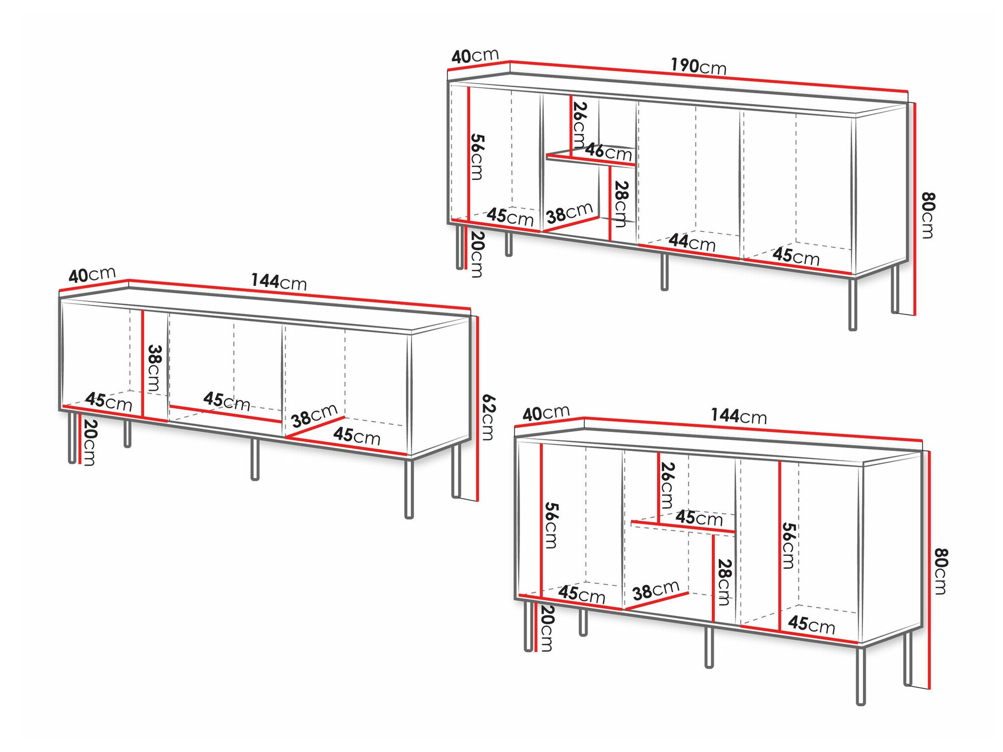Stuemøbelsæt Monevare 105 (Sort + Wotan eg)