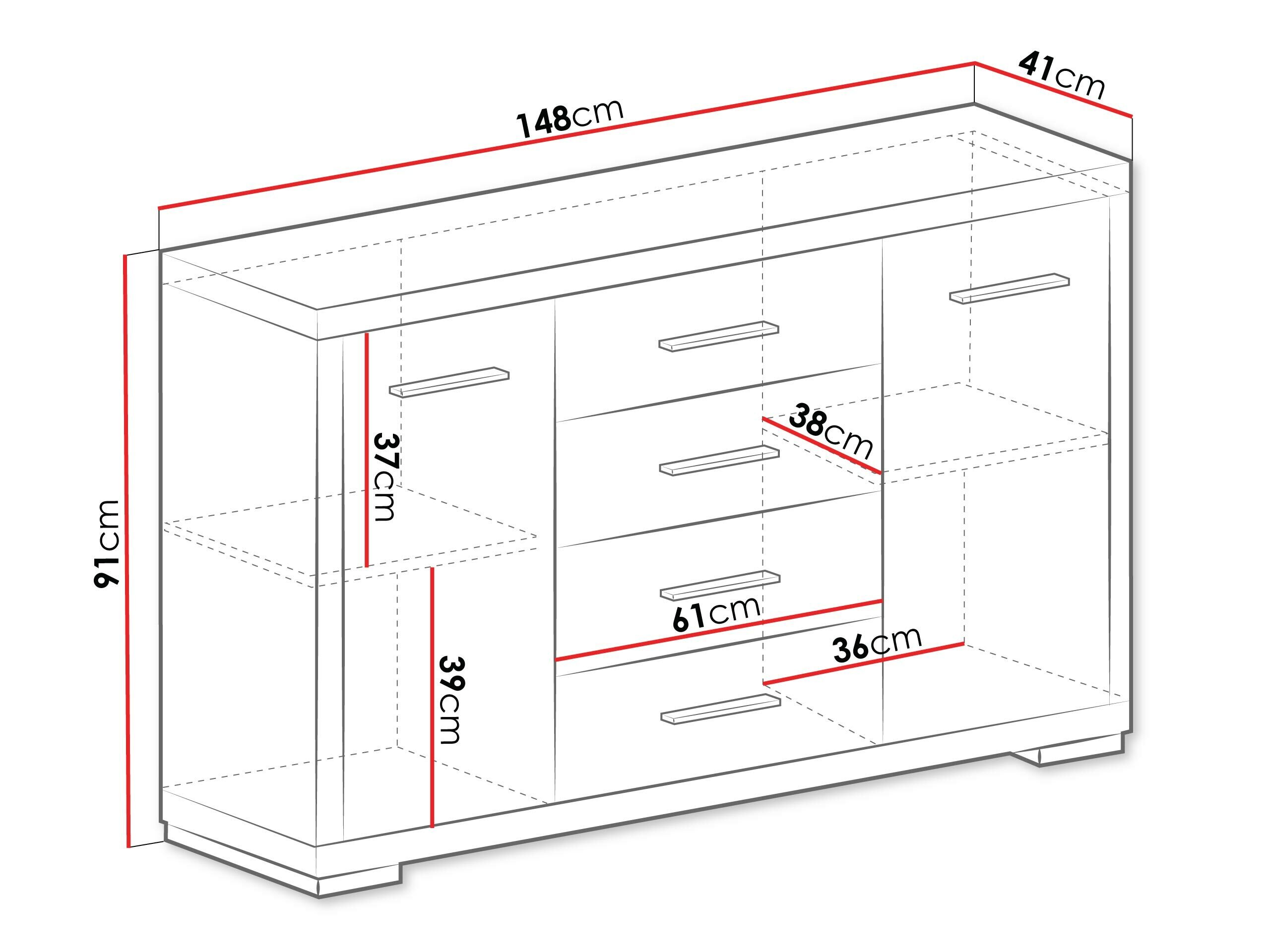 Kommode Fiomeri 101 (Mørk santana eg)