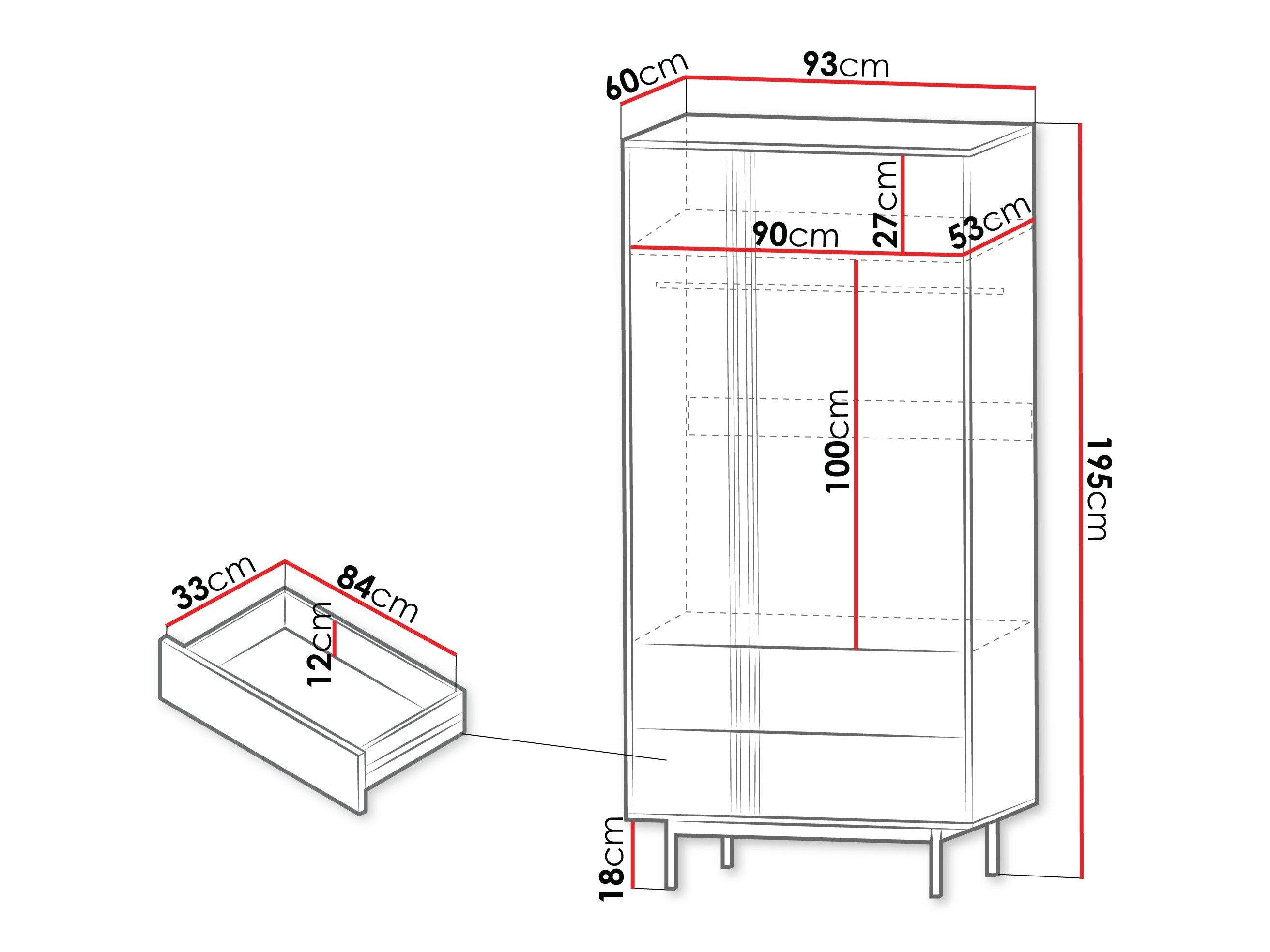 Garderobeskab Levali 100 (Støvet grøn)