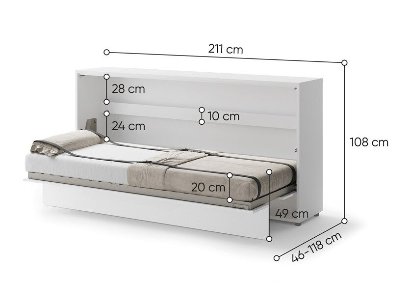 Vægseng Concept Pro Lenart Levfere 115 (Glansfuld hvid)