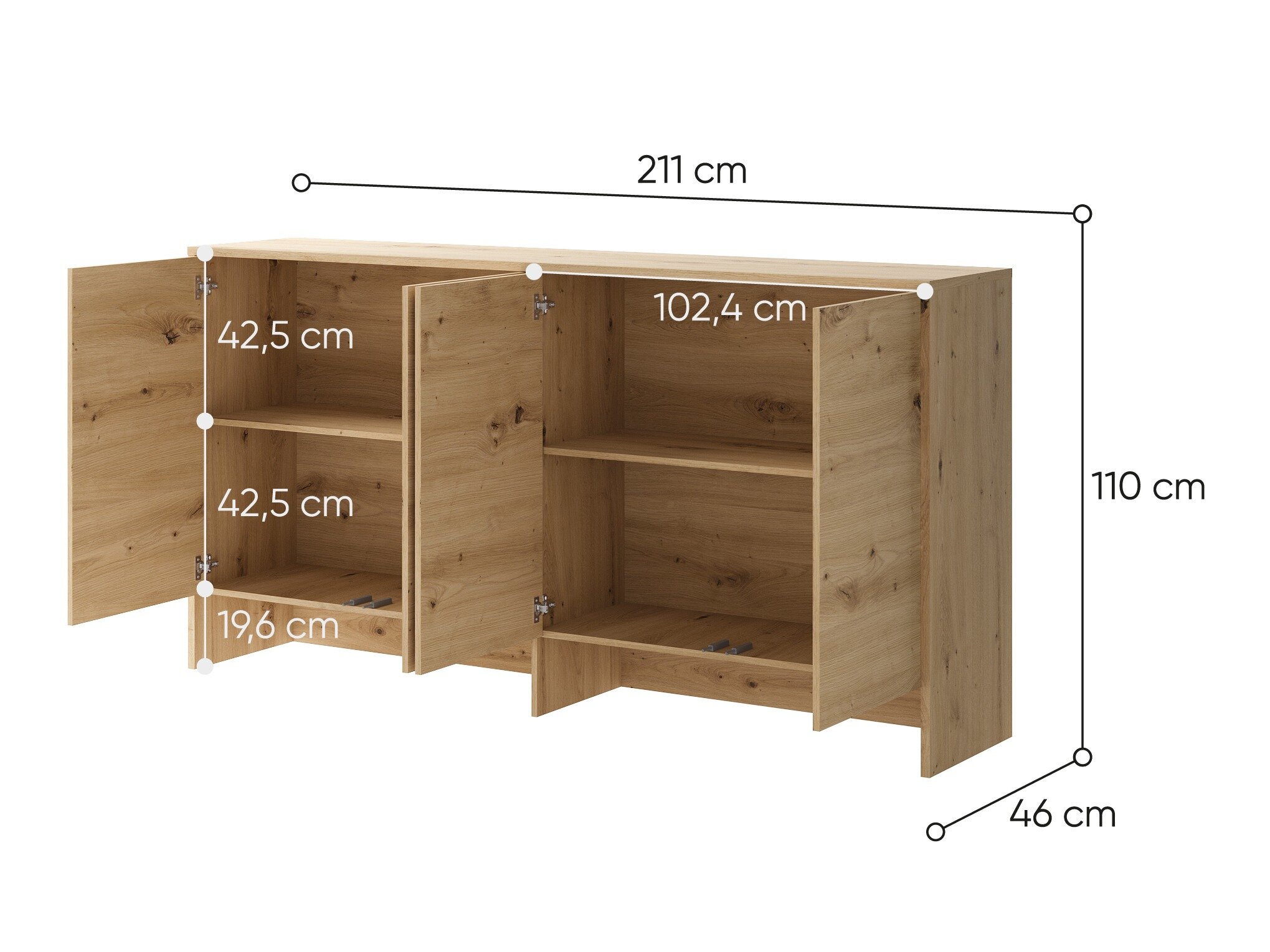 Skænk Concept Pro Lenart Levfere 120 (Artisan eg)