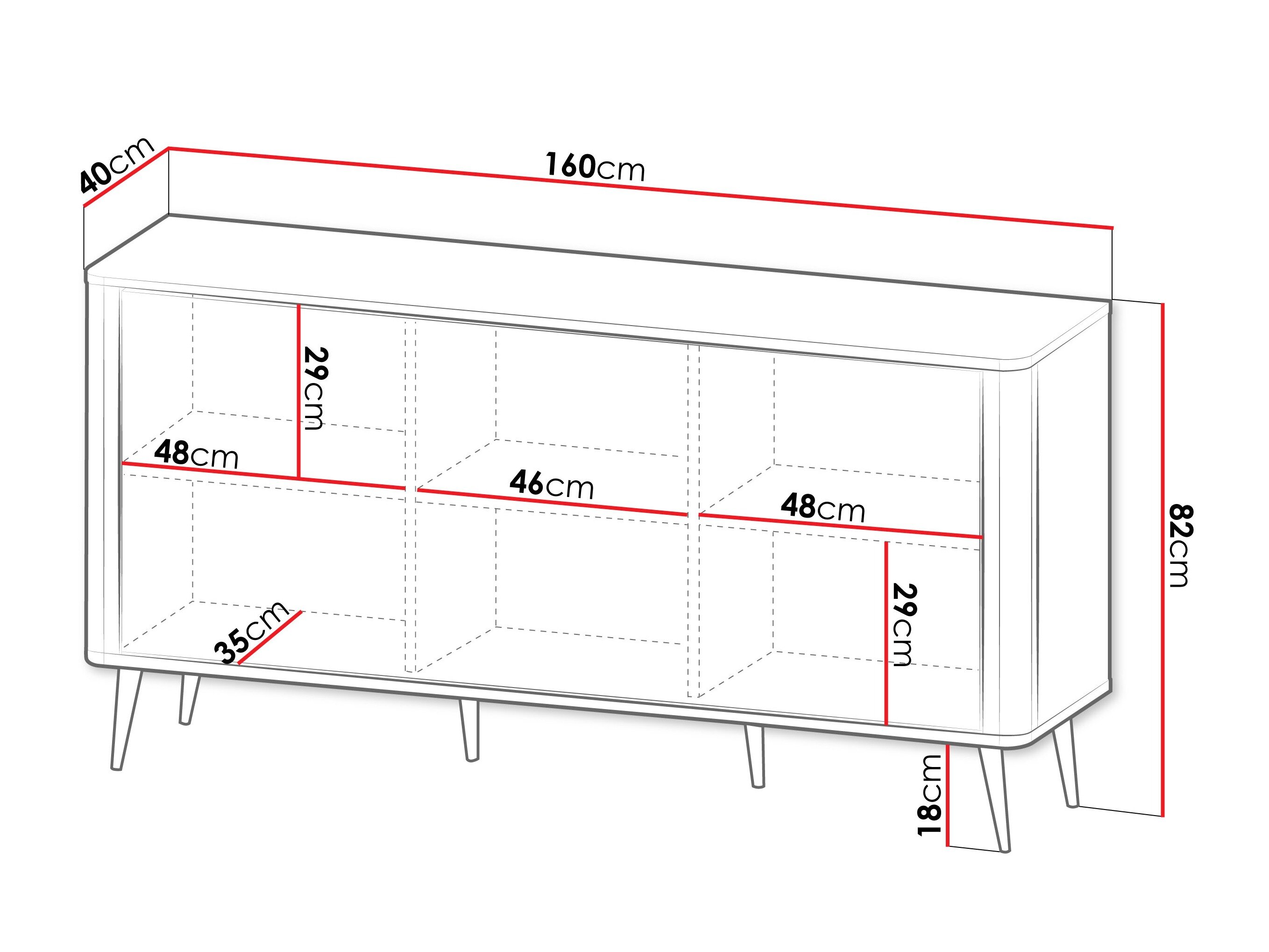 Skænk Lufela 106 (Kashmir + Grå marmor)