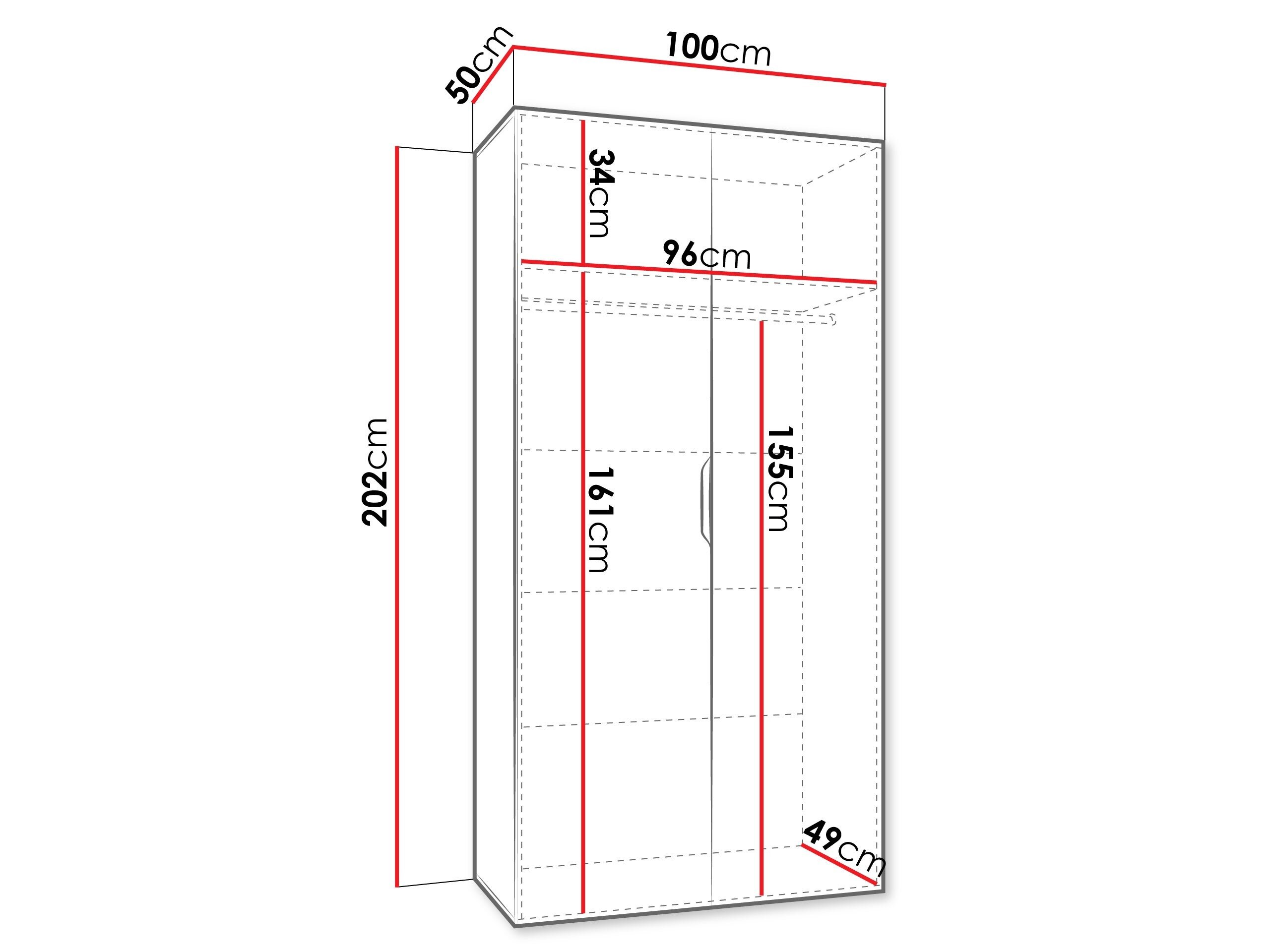 Garderobeskab Hartford 510 (Sort)