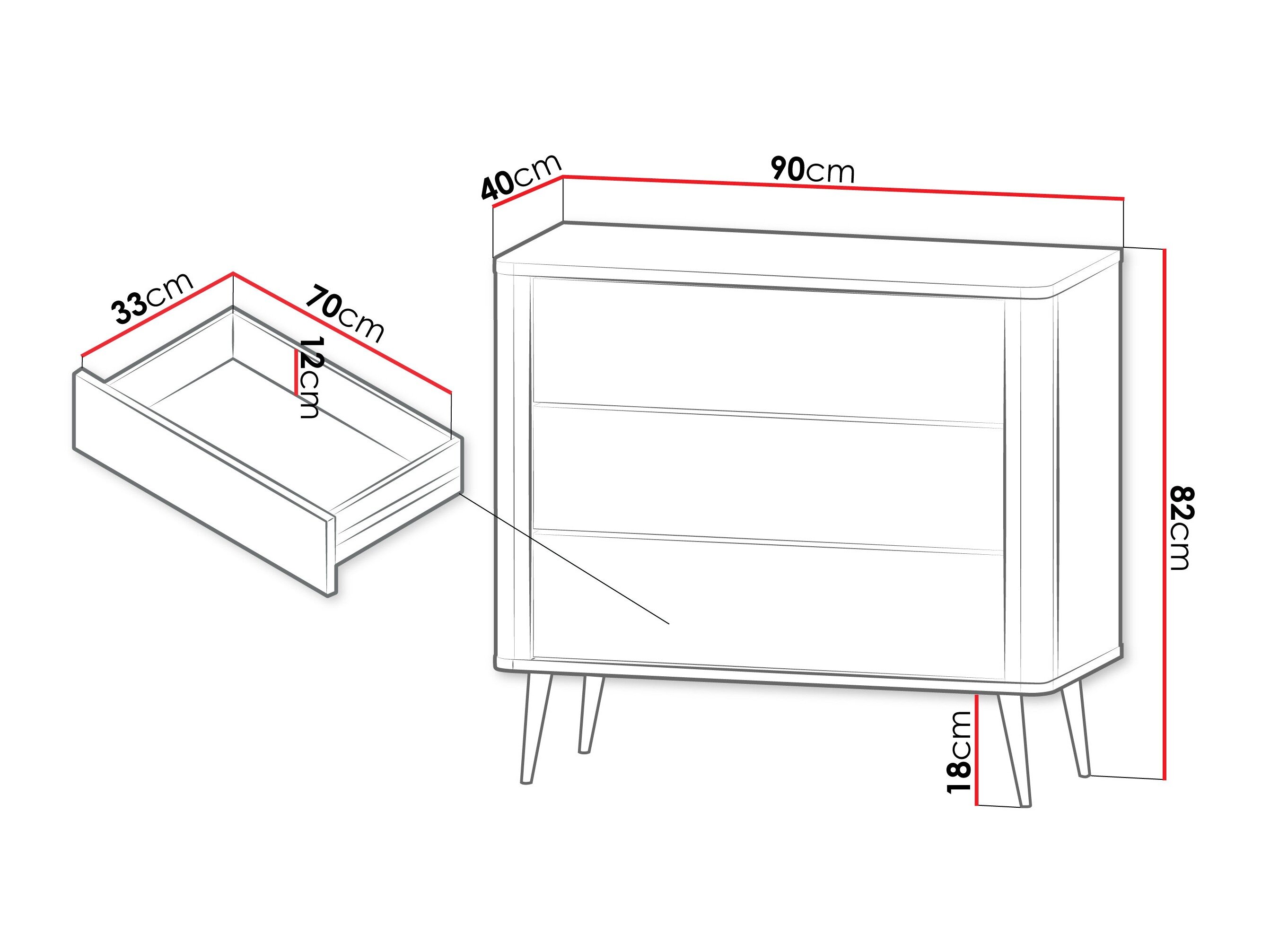 Kommode Lufela 110 (Kashmir + Grå marmor)