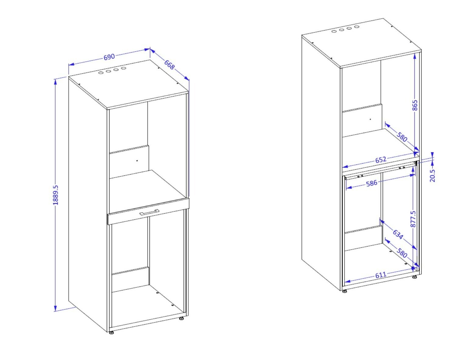 Reol til badeværelse Austin 378 (Hvid)
