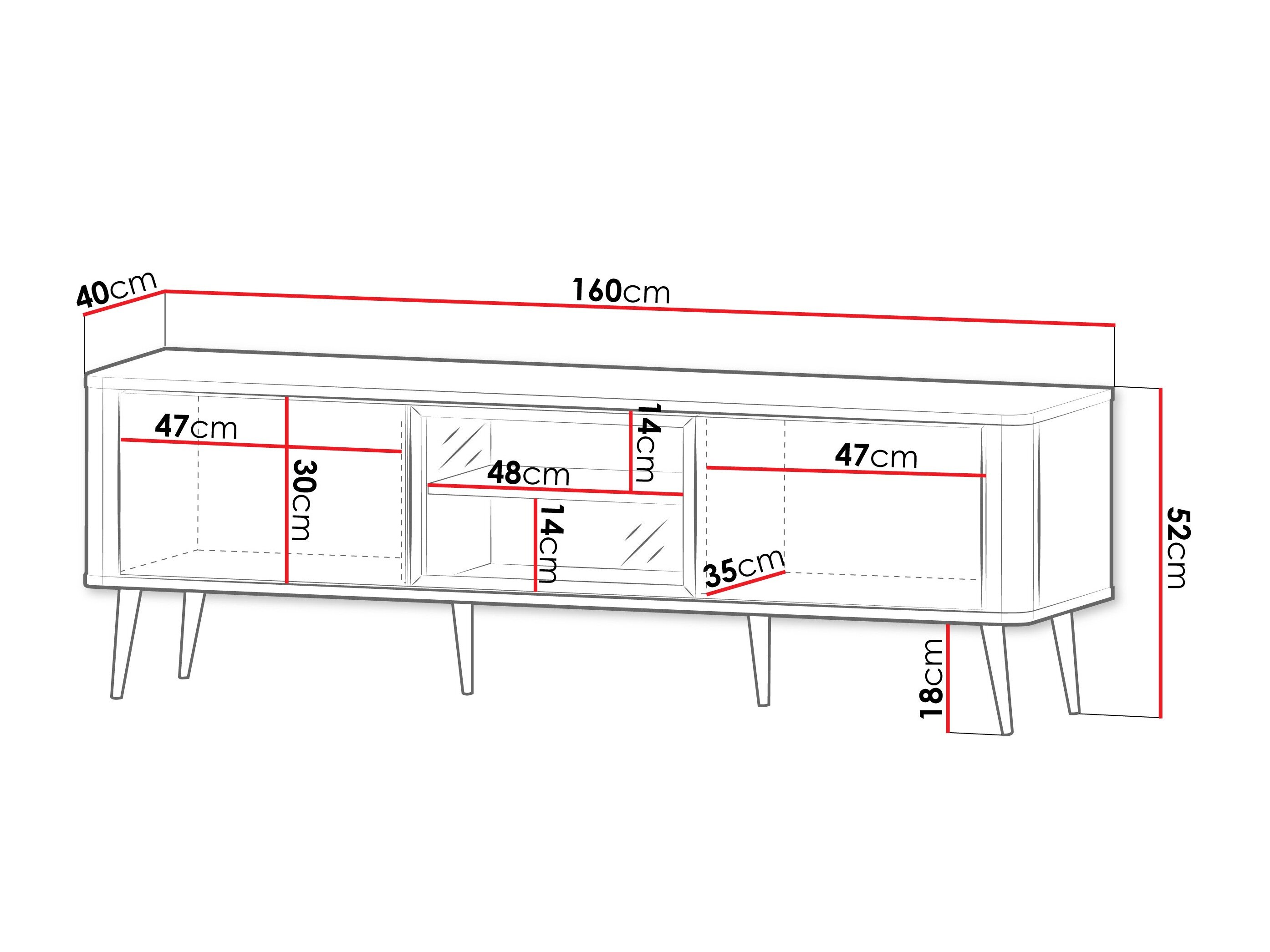 TV-bord Lufela 111 (Kashmir + Valnød)
