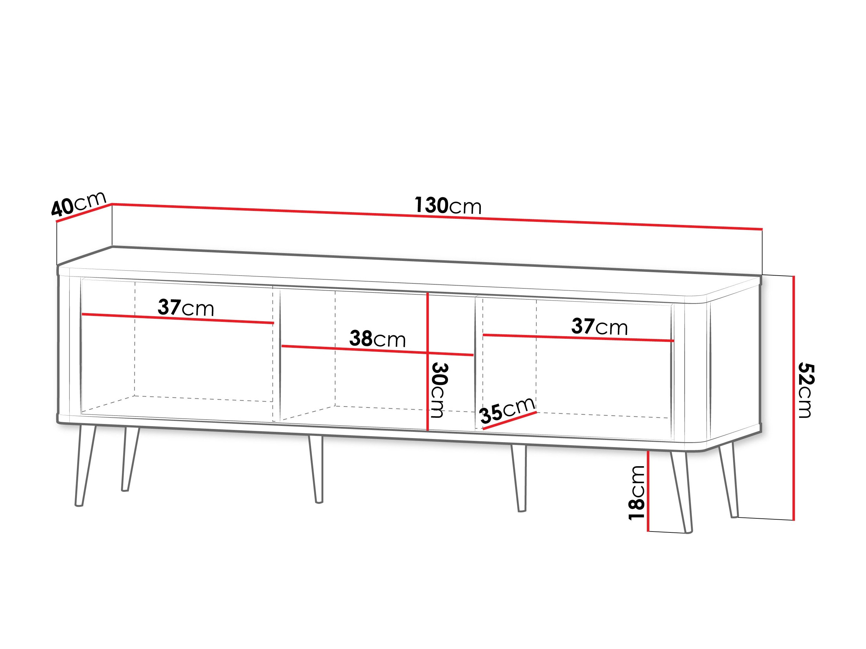 TV-bord Lufela 113 (Kashmir + Grå marmor)