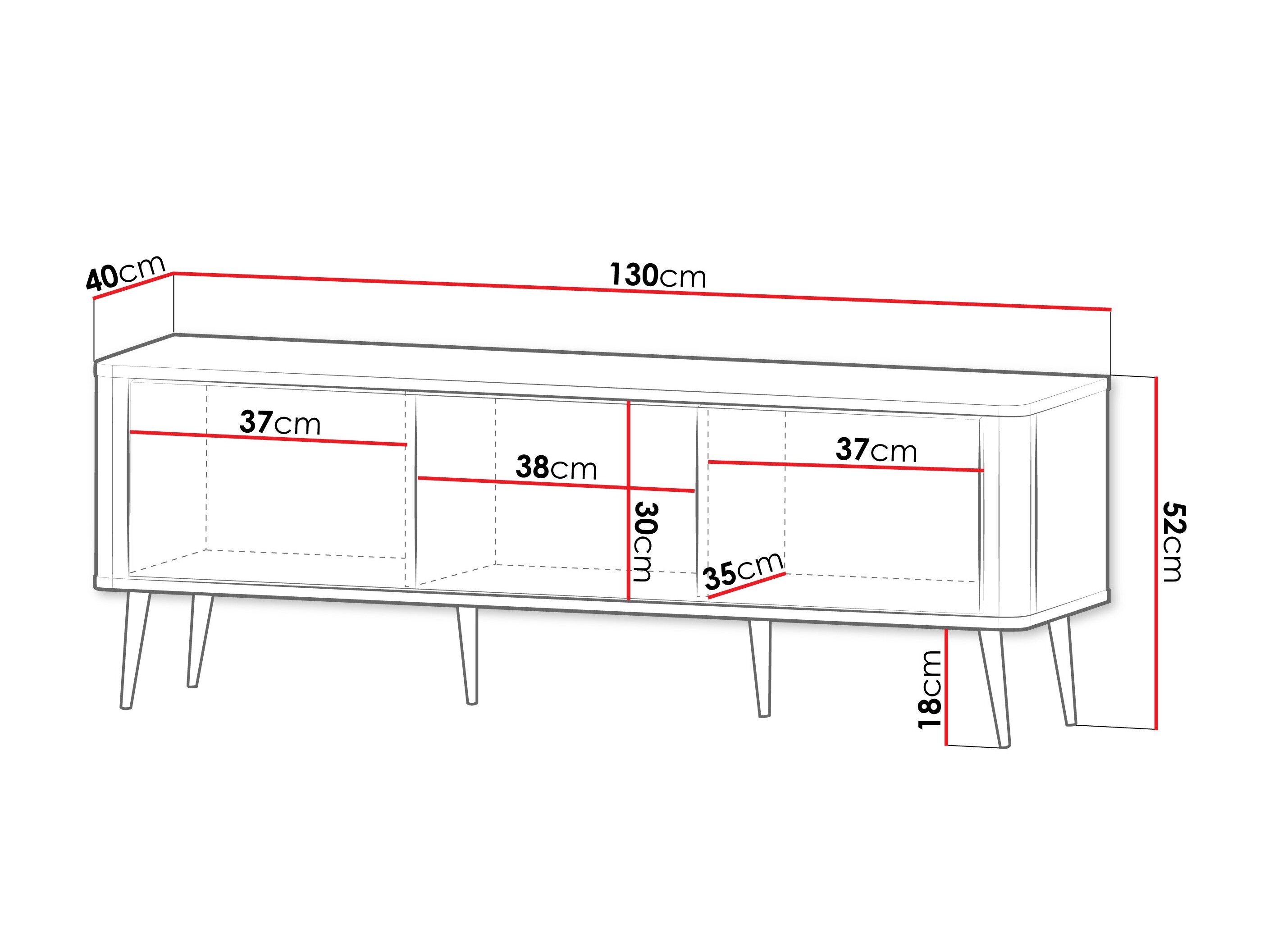 TV-bord Lufela 113 (Kashmir + Valnød)