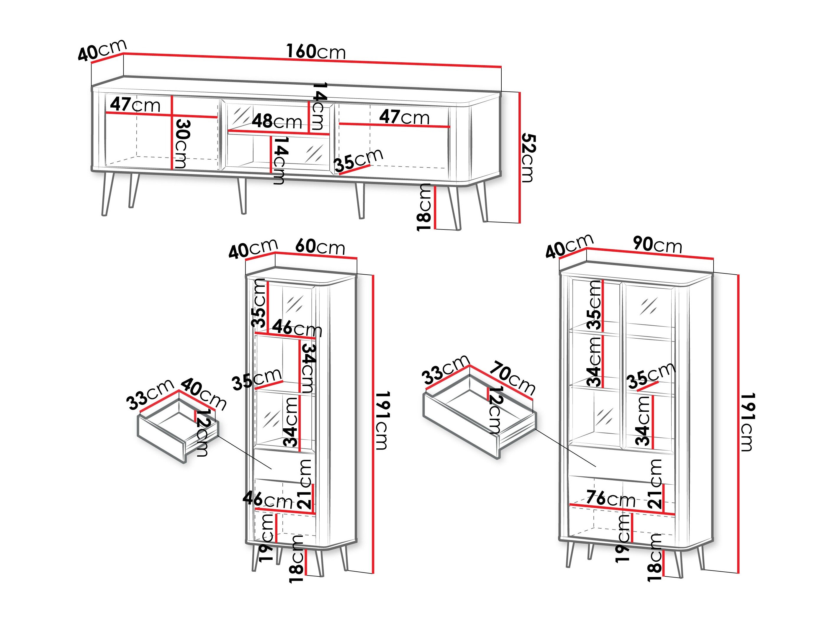 Stuemøbelsæt Lufela 121 (Kashmir + Valnød)