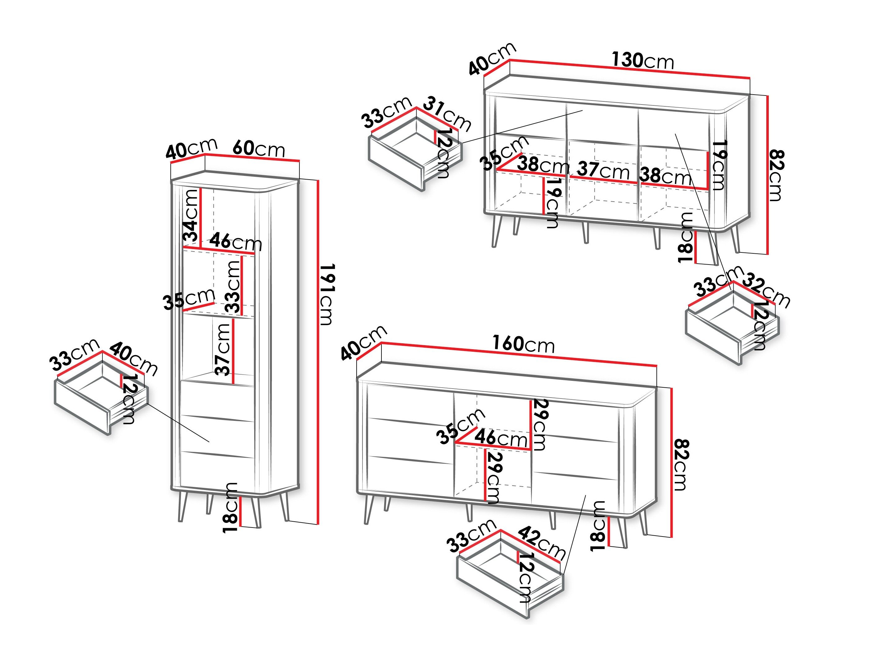 Stuemøbelsæt Lufela 122 (Kashmir + Valnød)