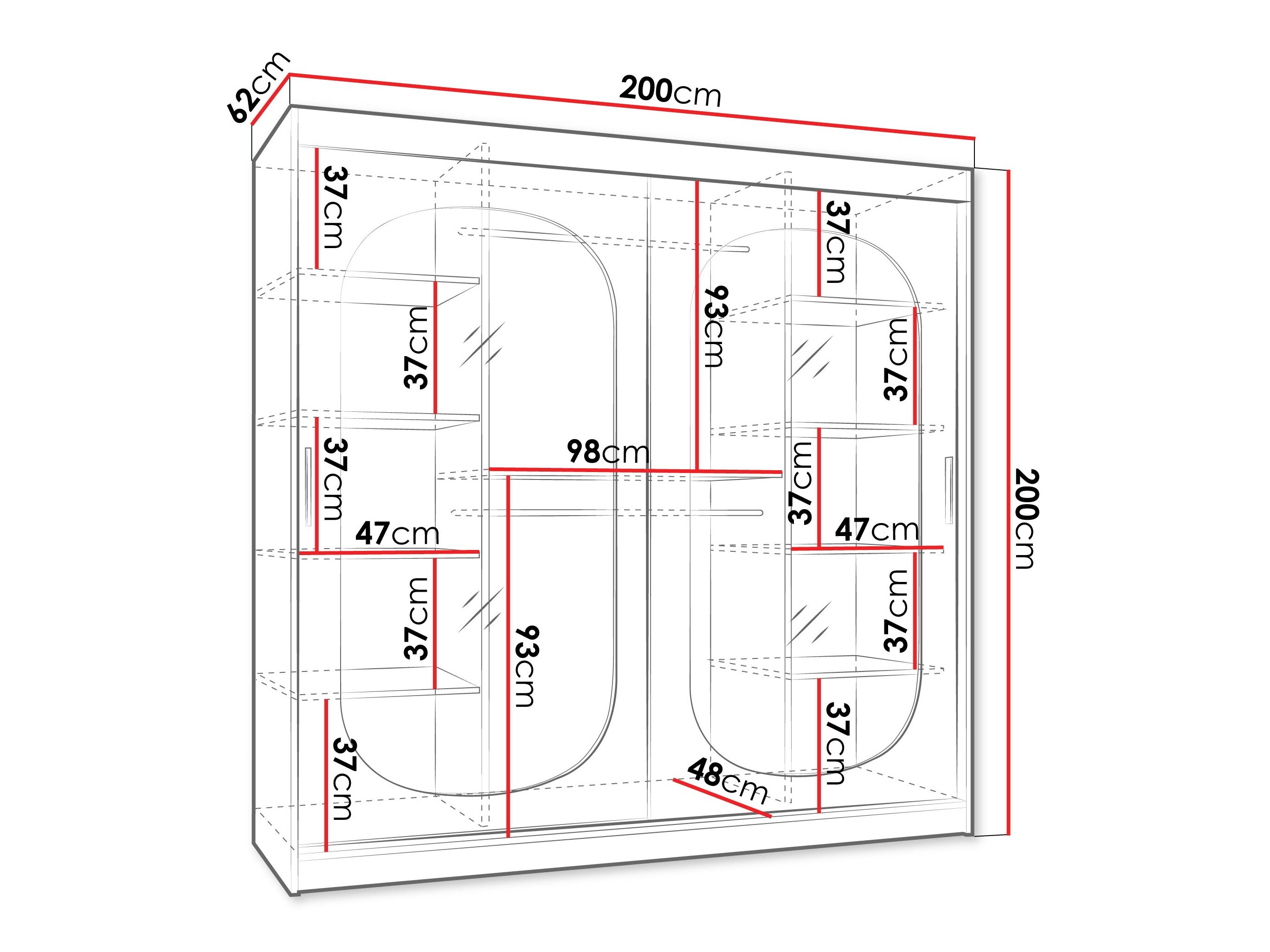 Garderobeskab Hartford 521 (Sort)