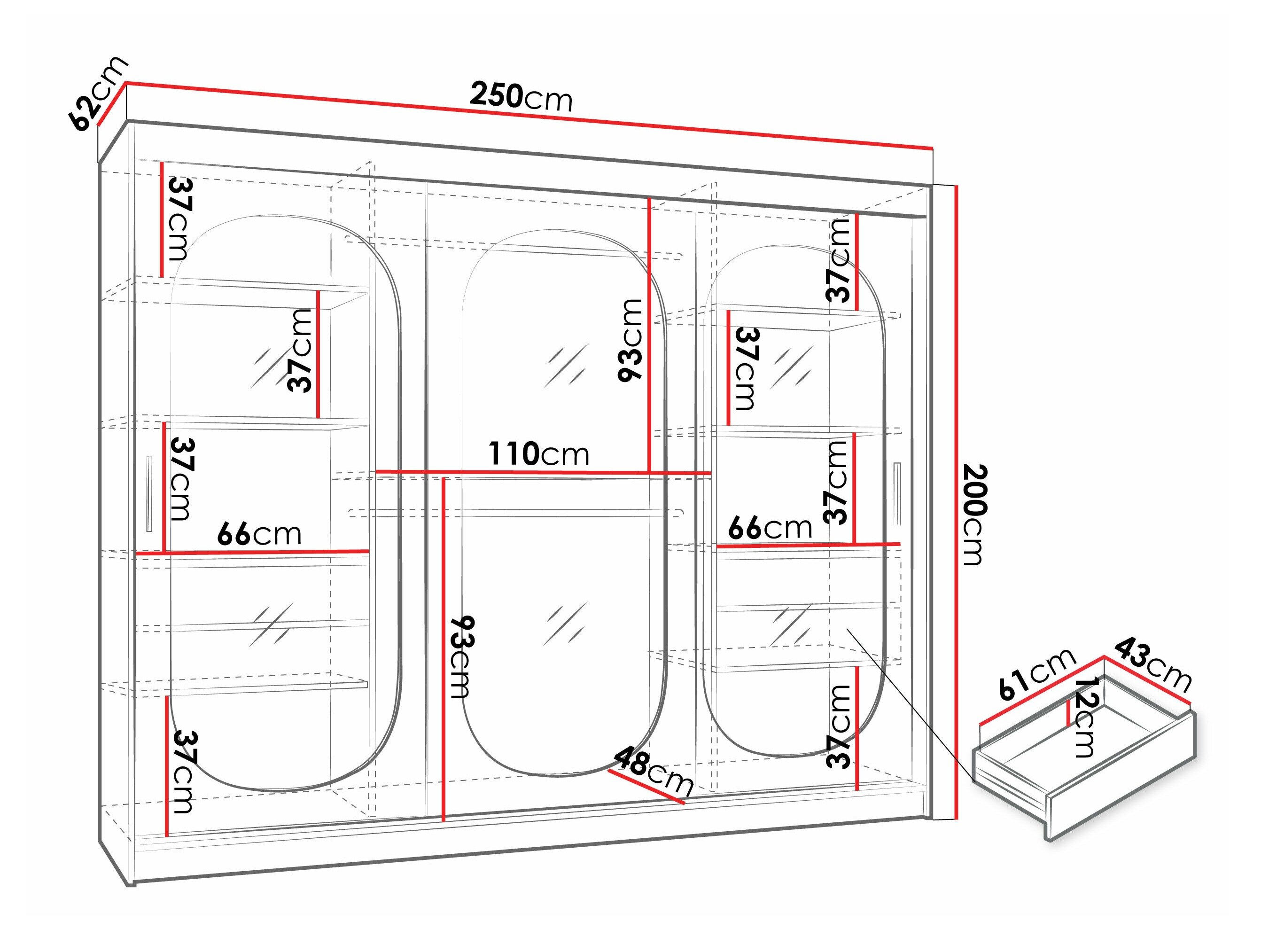 Garderobeskab Hartford 522 (Kashmir)