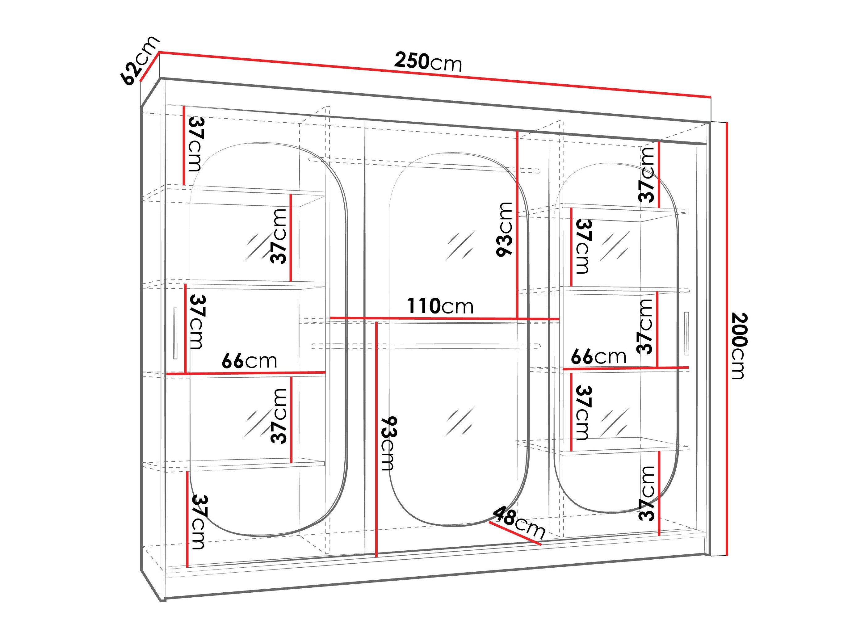 Garderobeskab Hartford 522 (Sort)