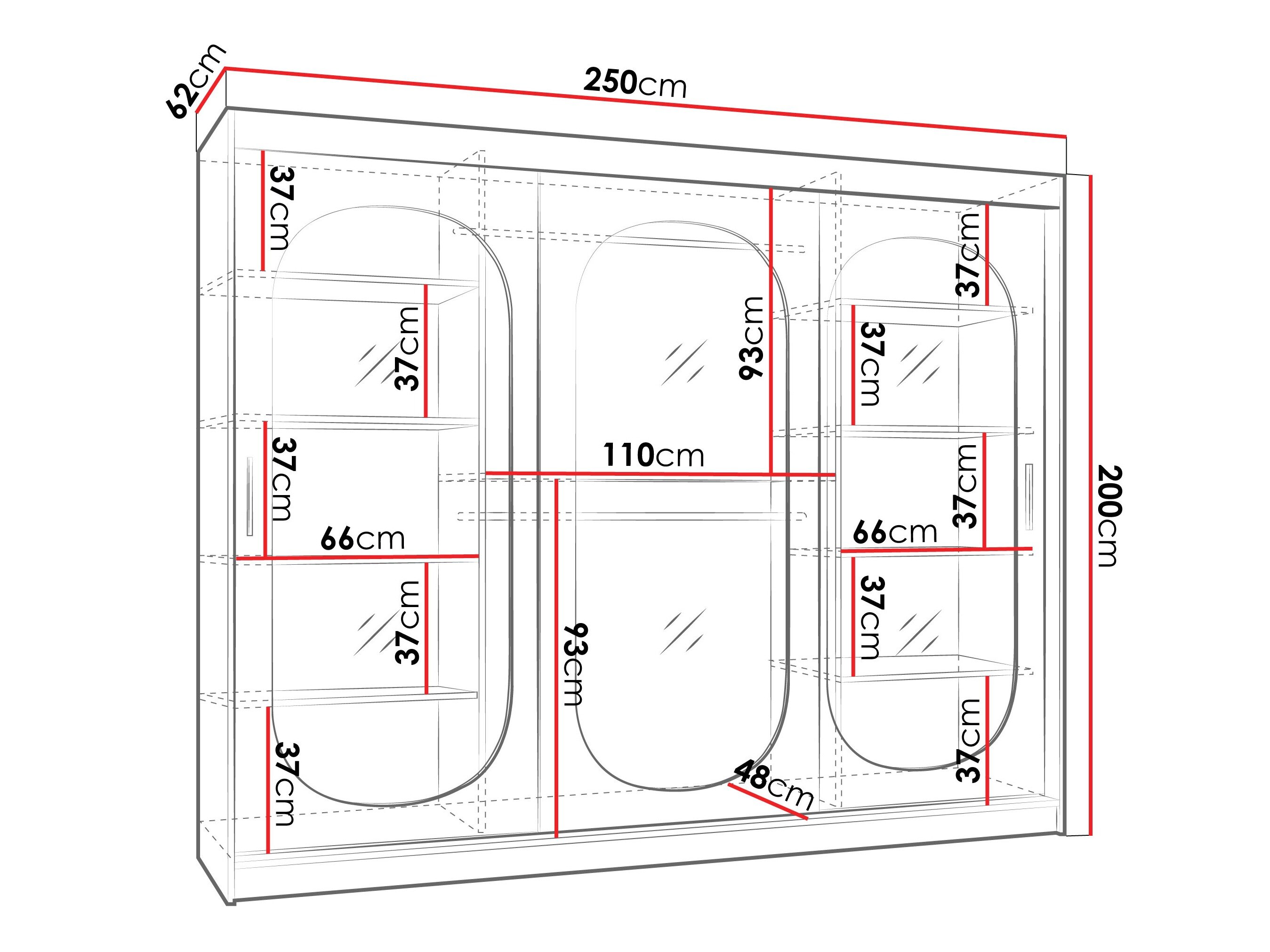 Garderobeskab Hartford 522 (Sort)