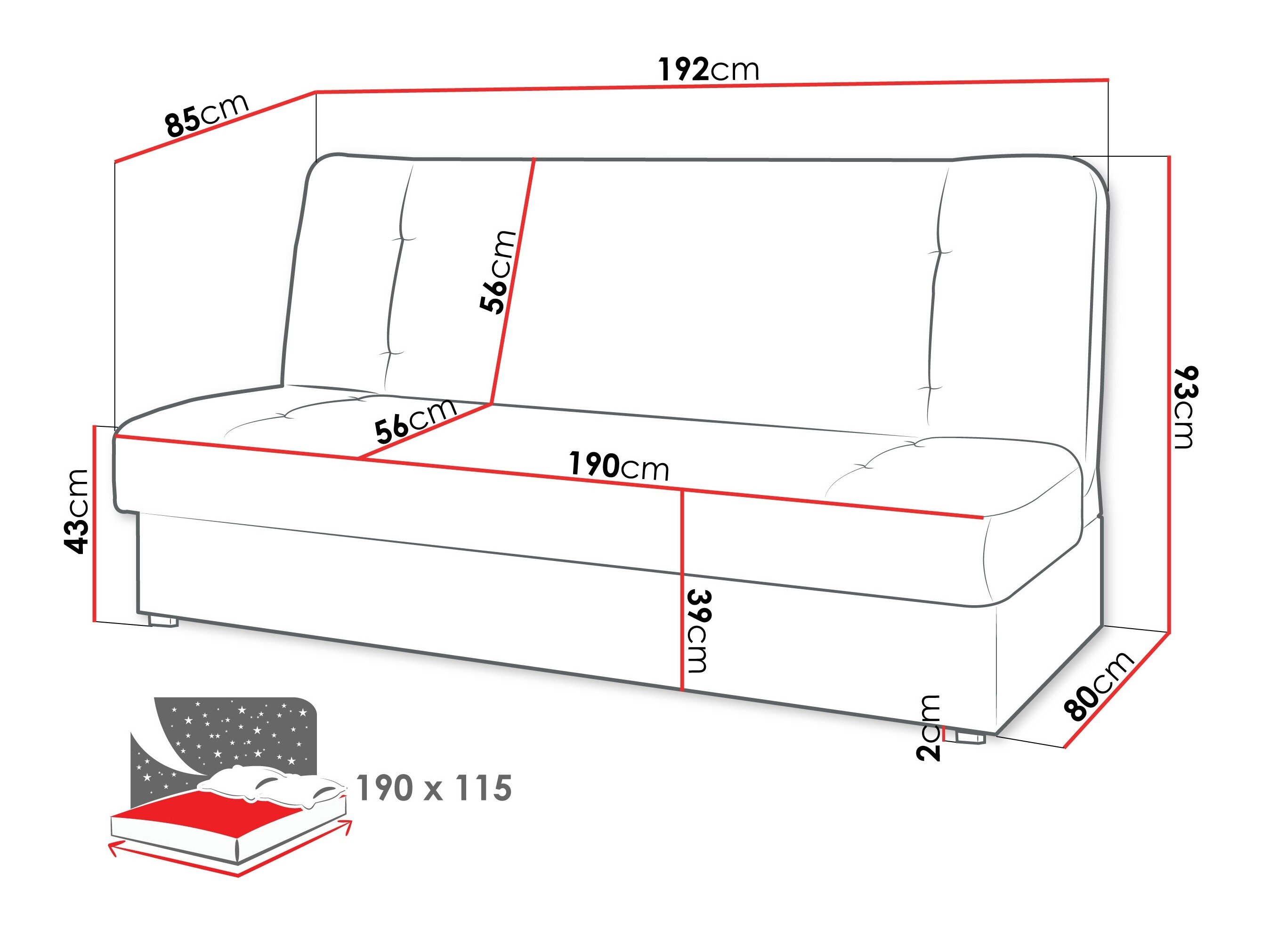 Sovesofa Rome 102 (Lawa 01)