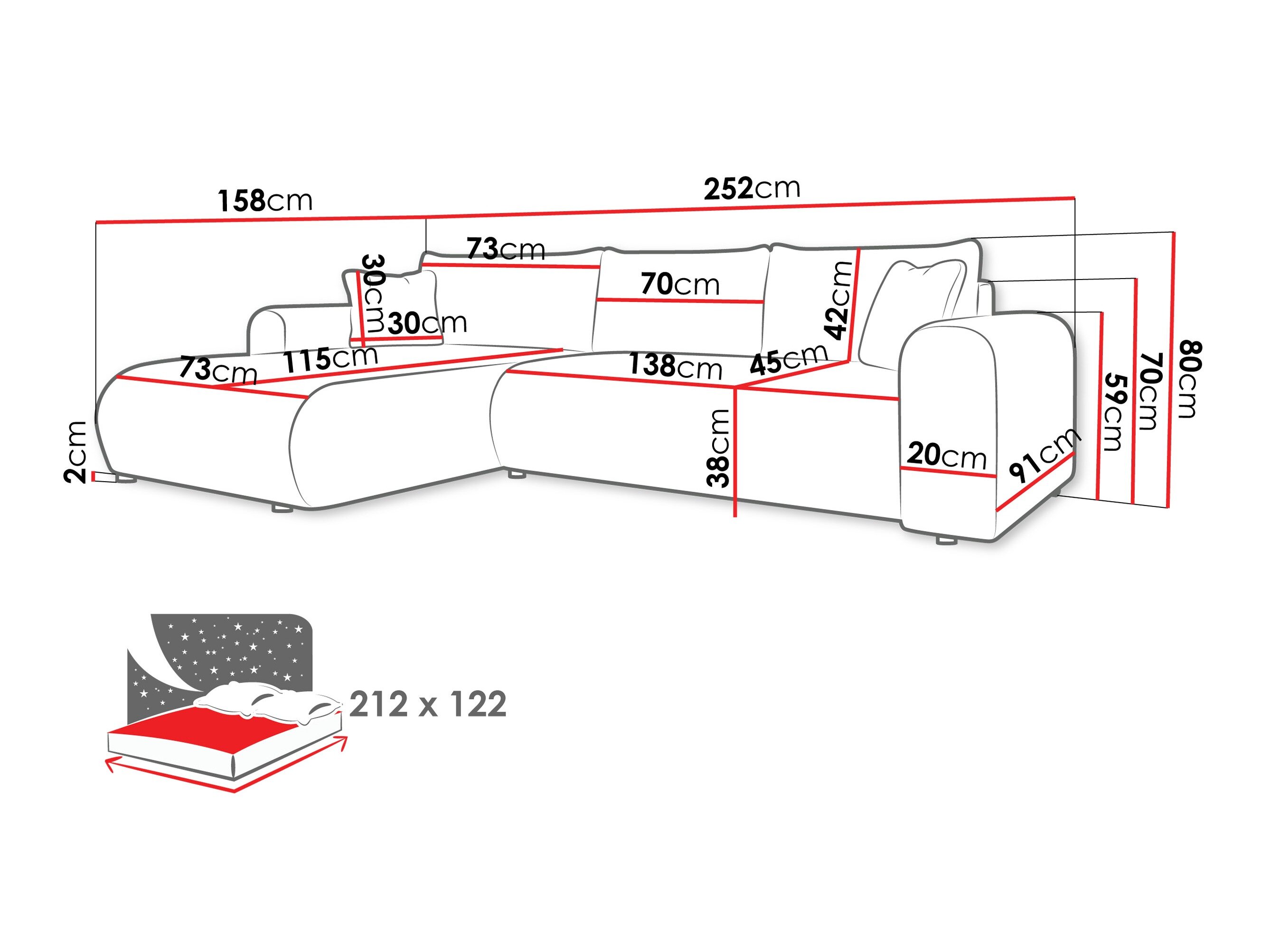 Hjørnesofa Comfivo 449 (Clara 215.10)