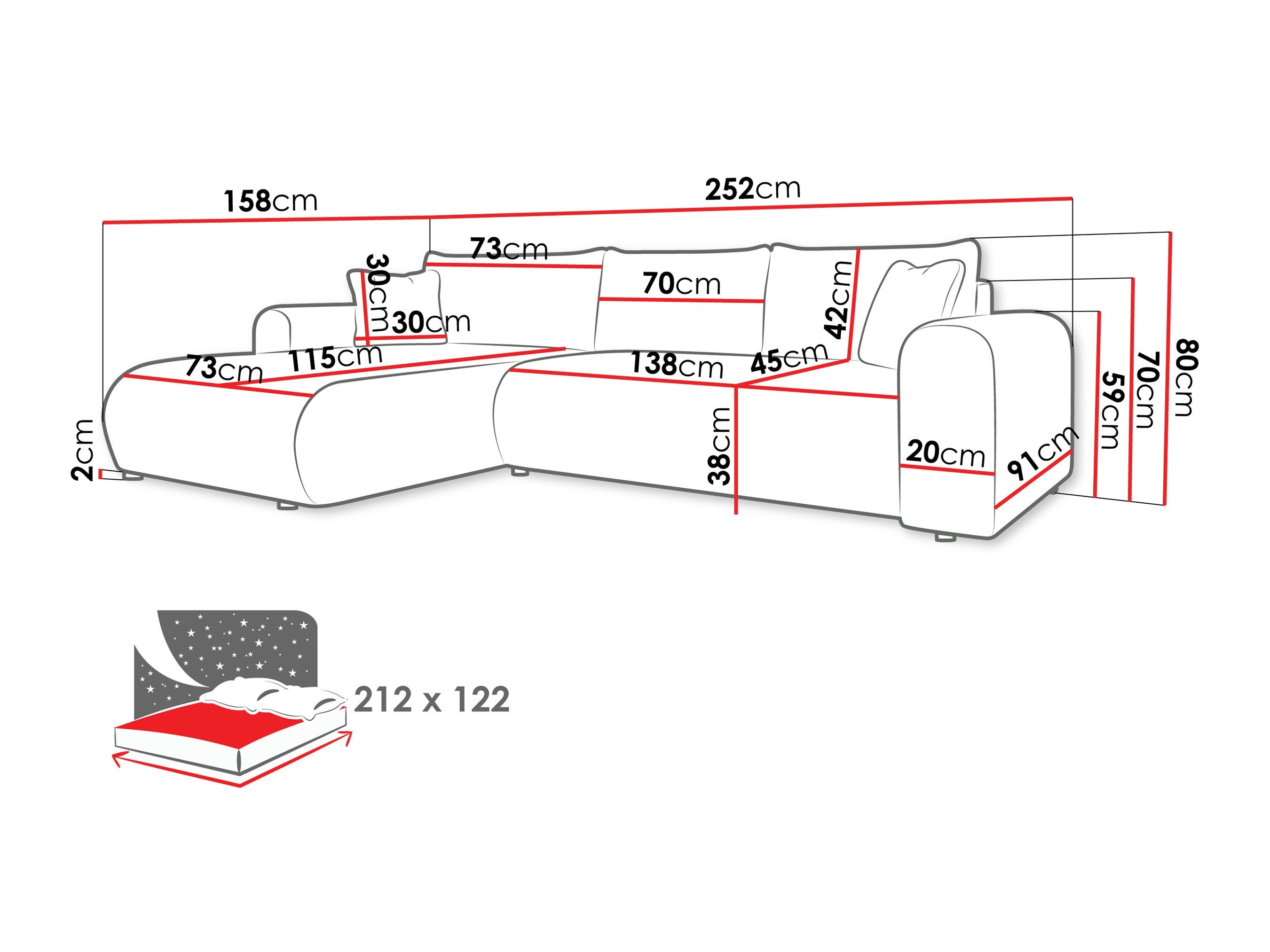 Hjørnesofa Comfivo 449 (Poso 05)