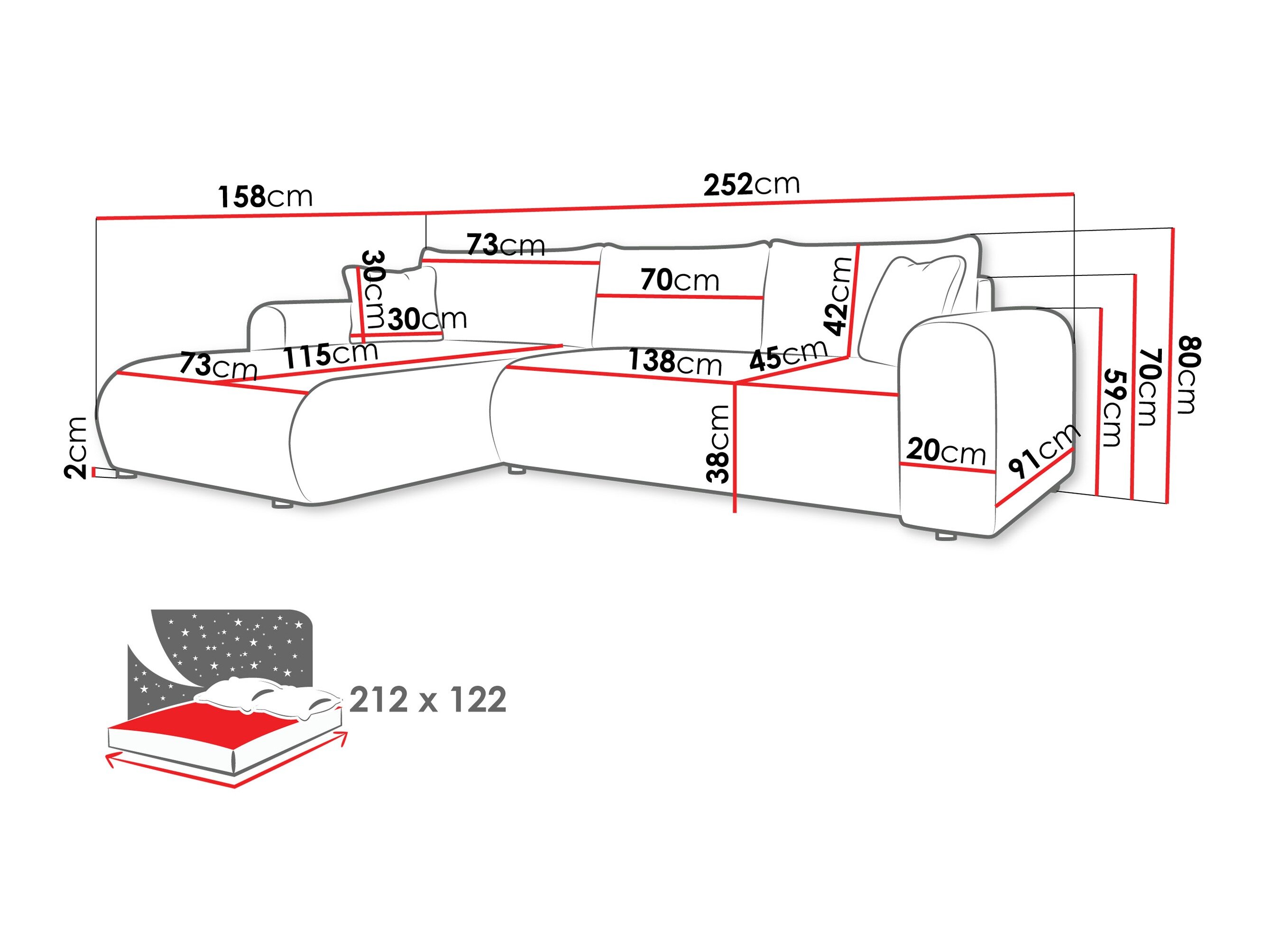 Hjørnesofa Comfivo 449 (Poso 135)