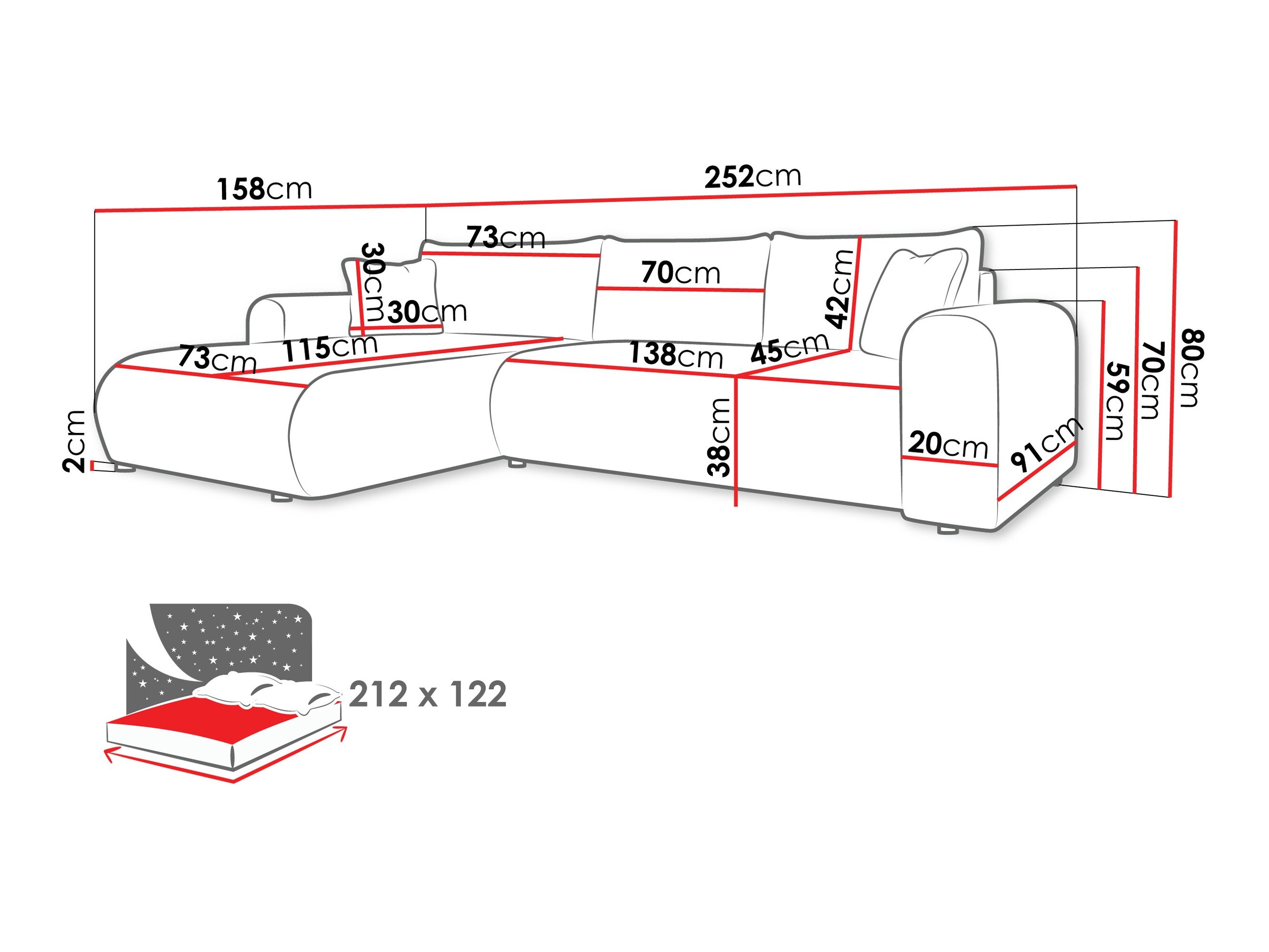 Hjørnesofa Comfivo 449 (Taro 57)