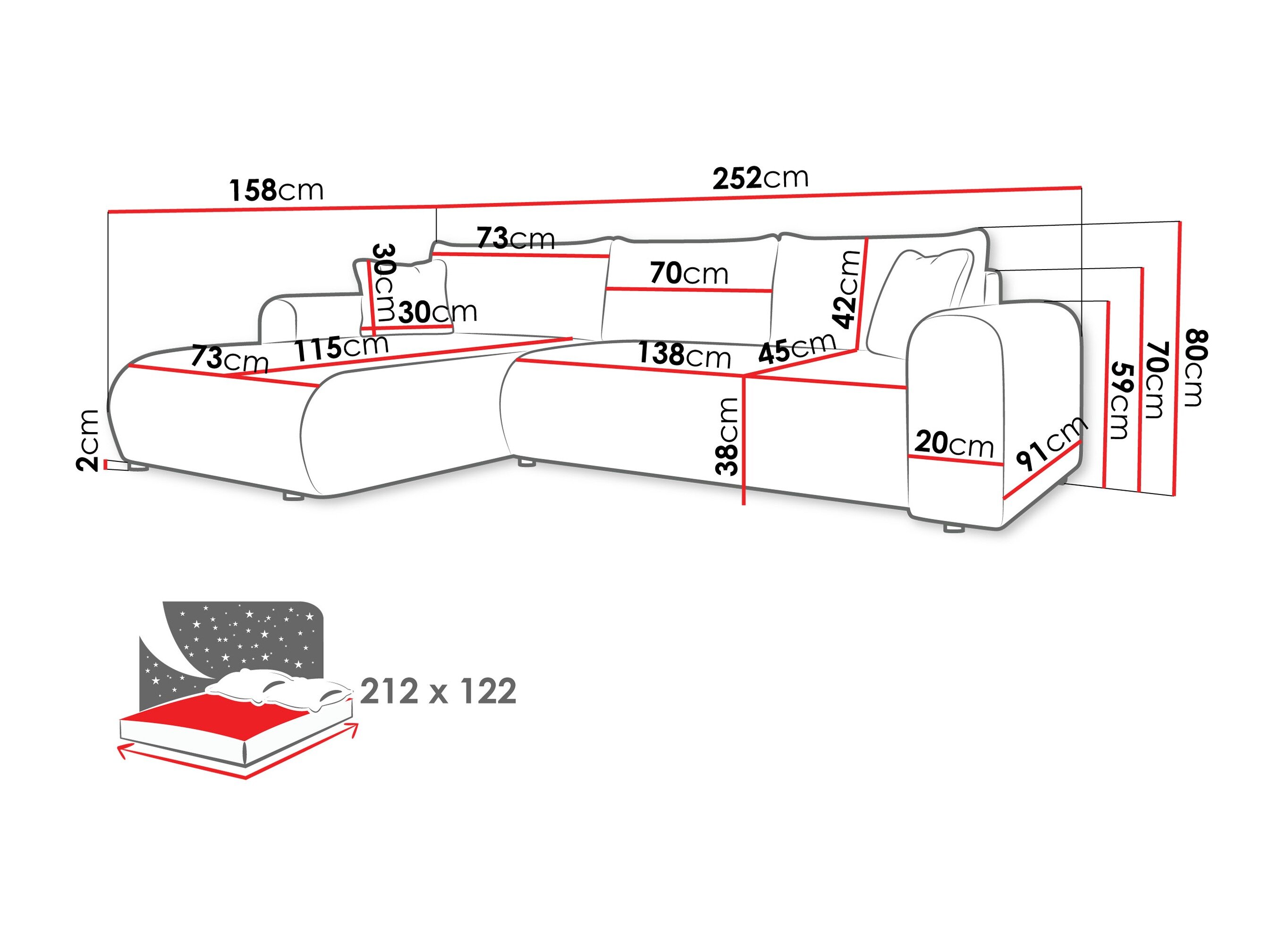 Hjørnesofa Comfivo 449 (Trilla 222.04)
