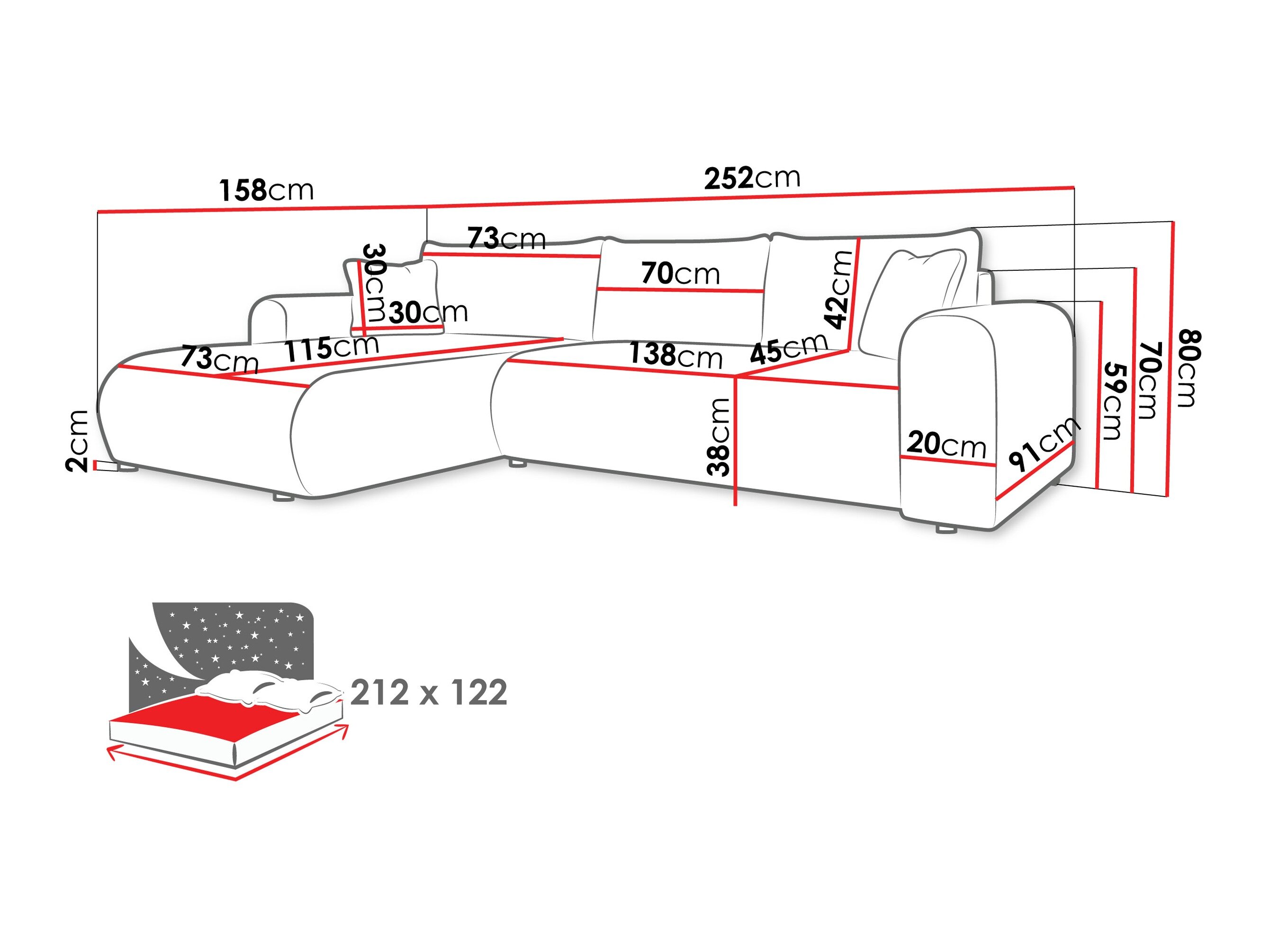 Hjørnesofa Comfivo 449 (Trilla 222.05)