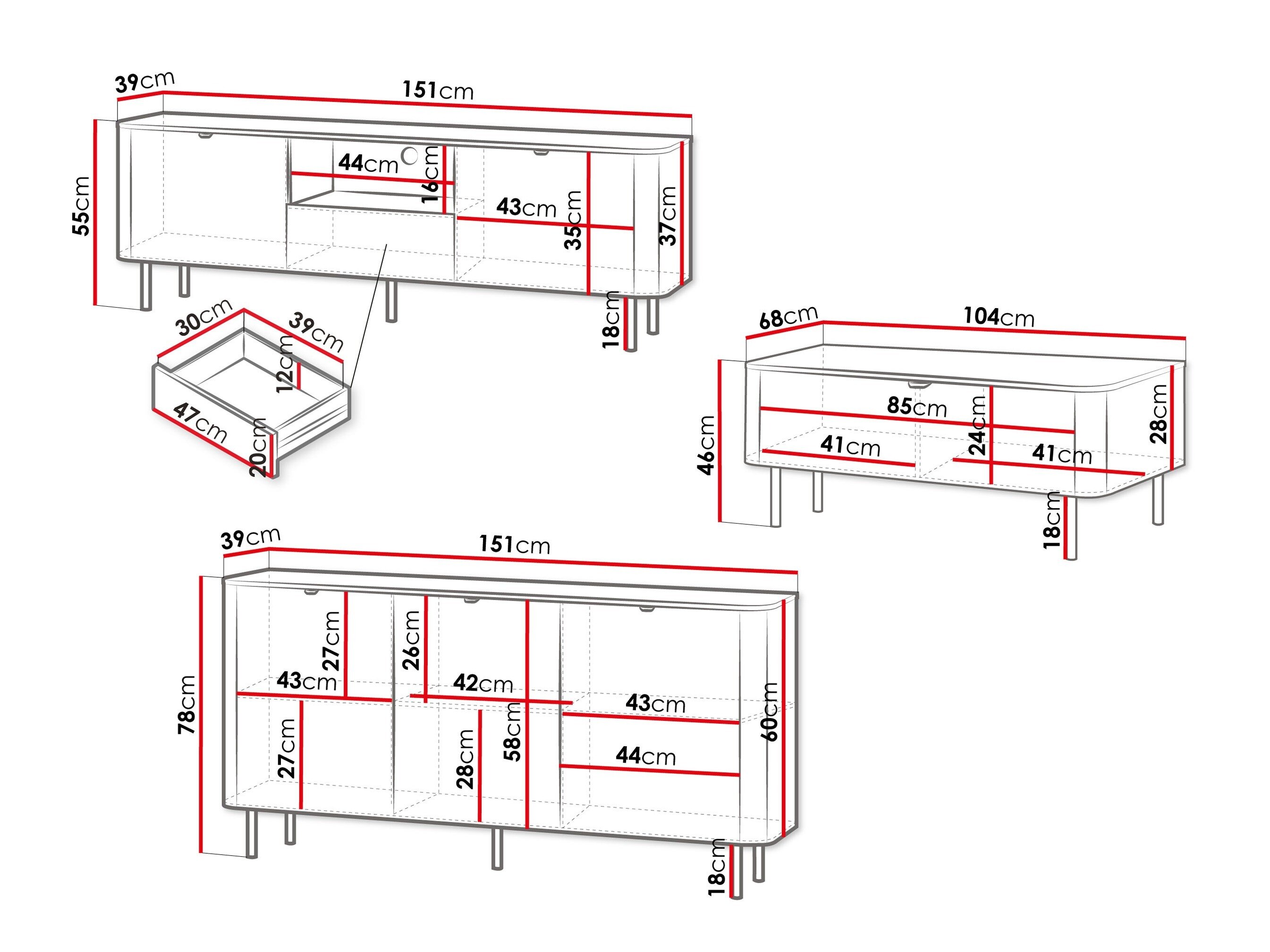Stuemøbelsæt Tebeni 105