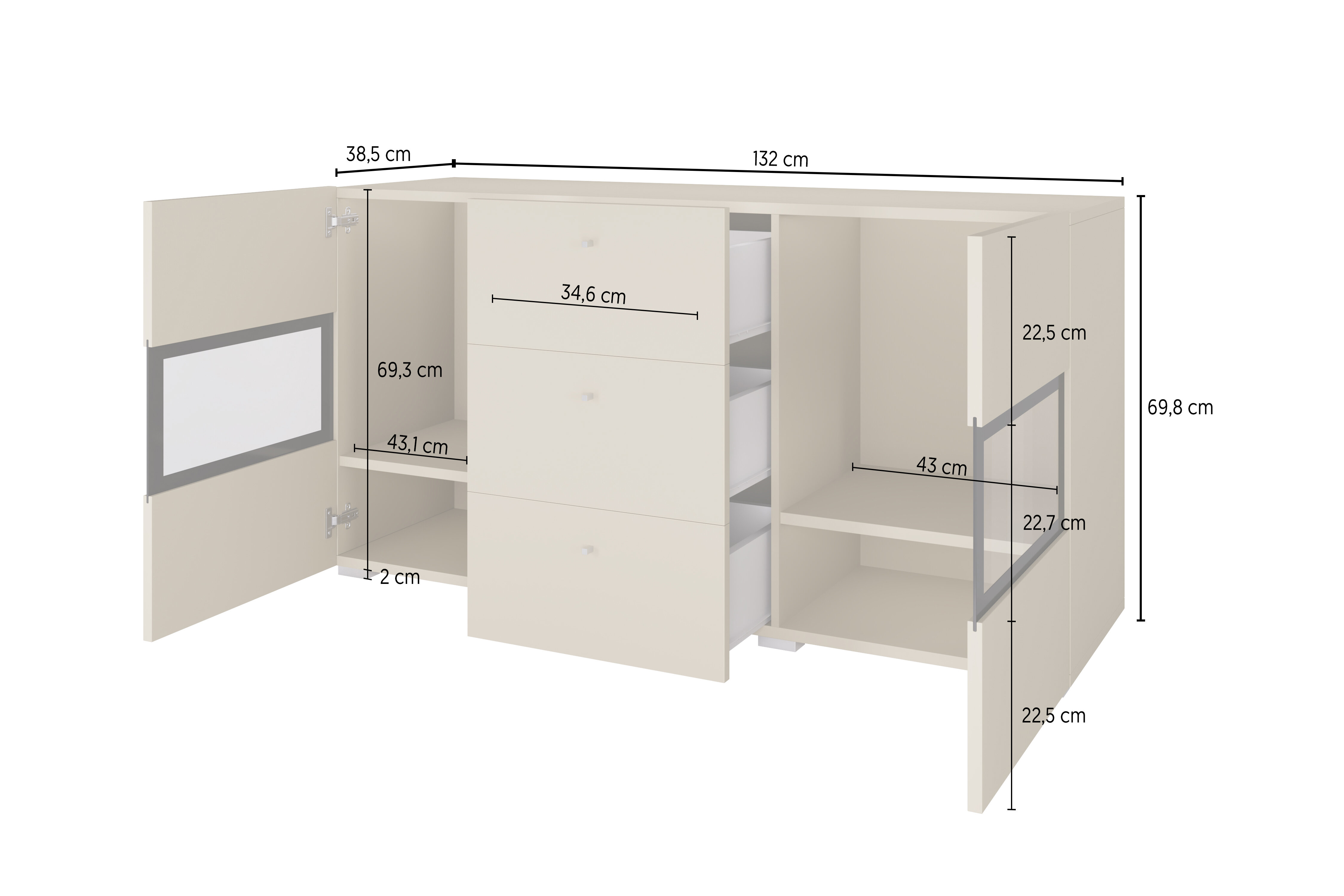 Kommode Serodeu 101 (Beton)