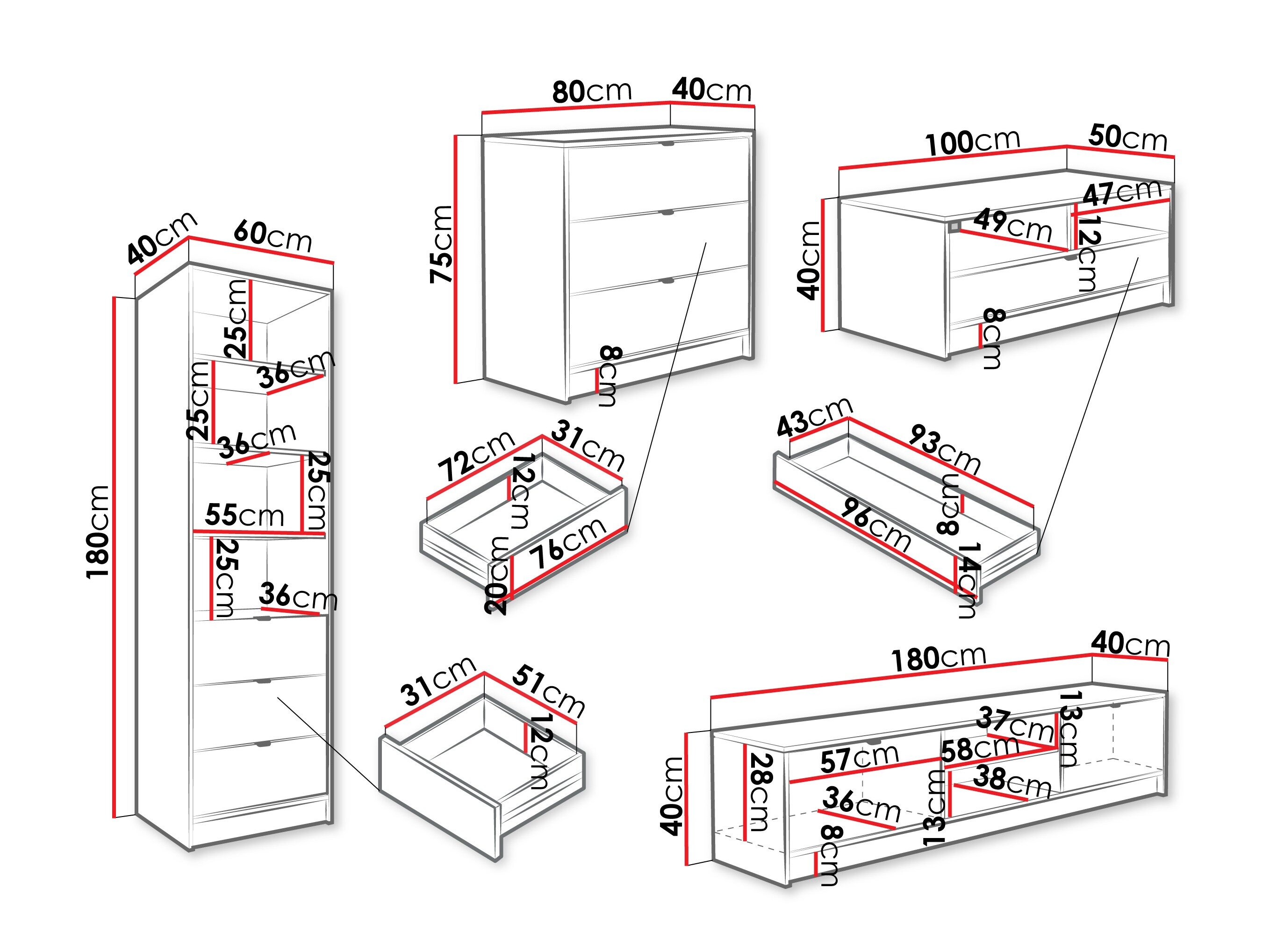 Stuemøbelsæt Comfivo Larmire 118 (Hvid)