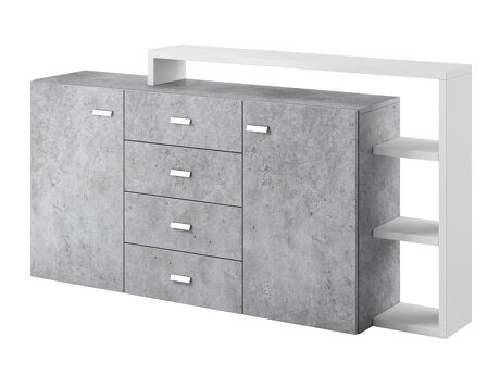 Kommode Lutiva 106 (Hvid + Beton)