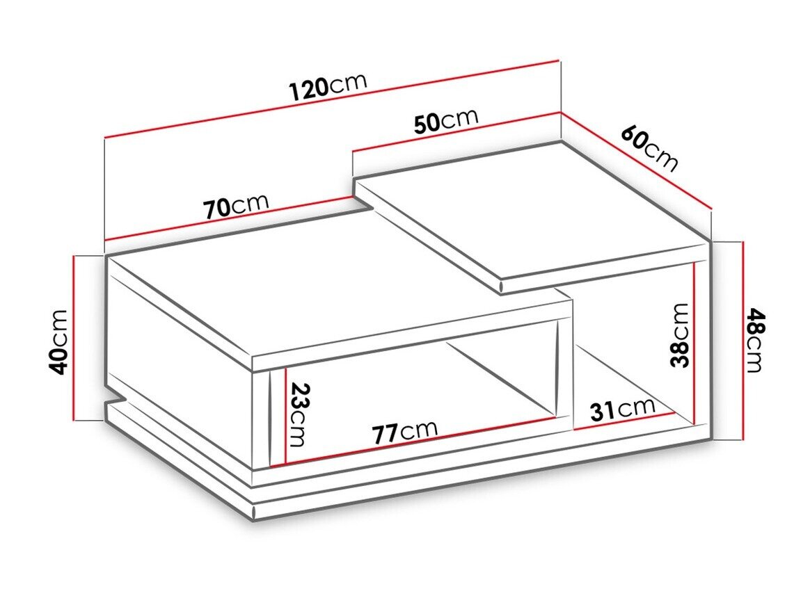 Sofabord Lutiva 104 (Antracit + Ribbec egetræ)