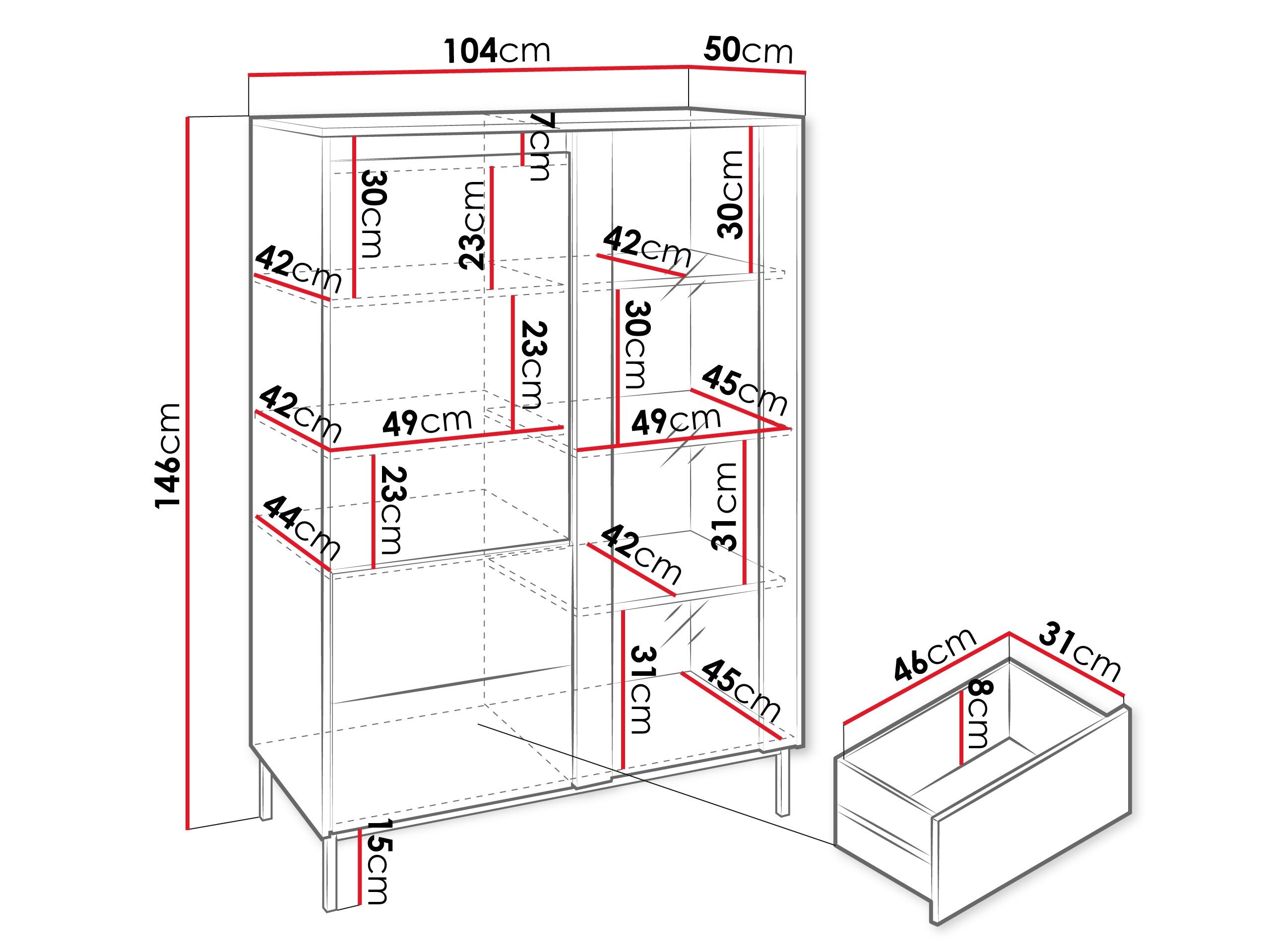 Reol Comfivo Delruva 108 (Sort)