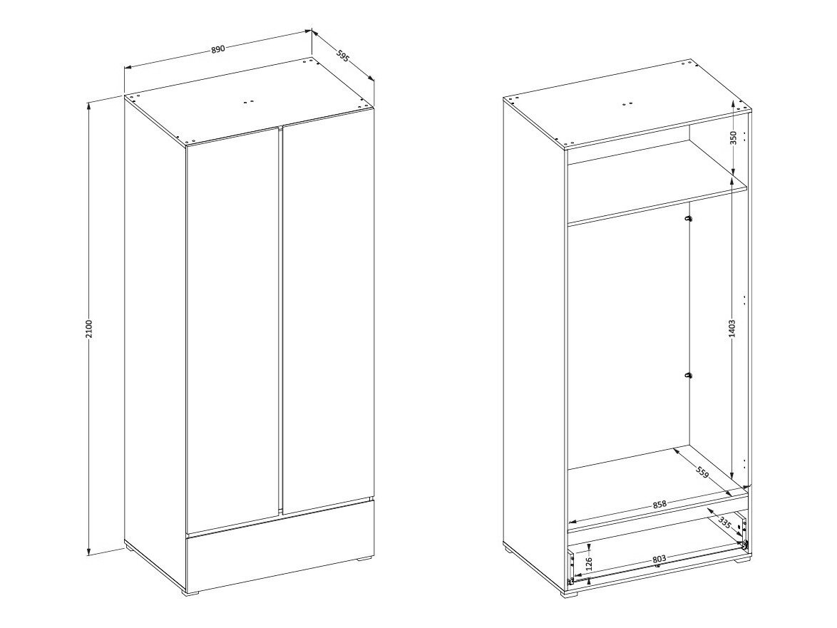 Garderobeskab Alfere 118 (Hvid)