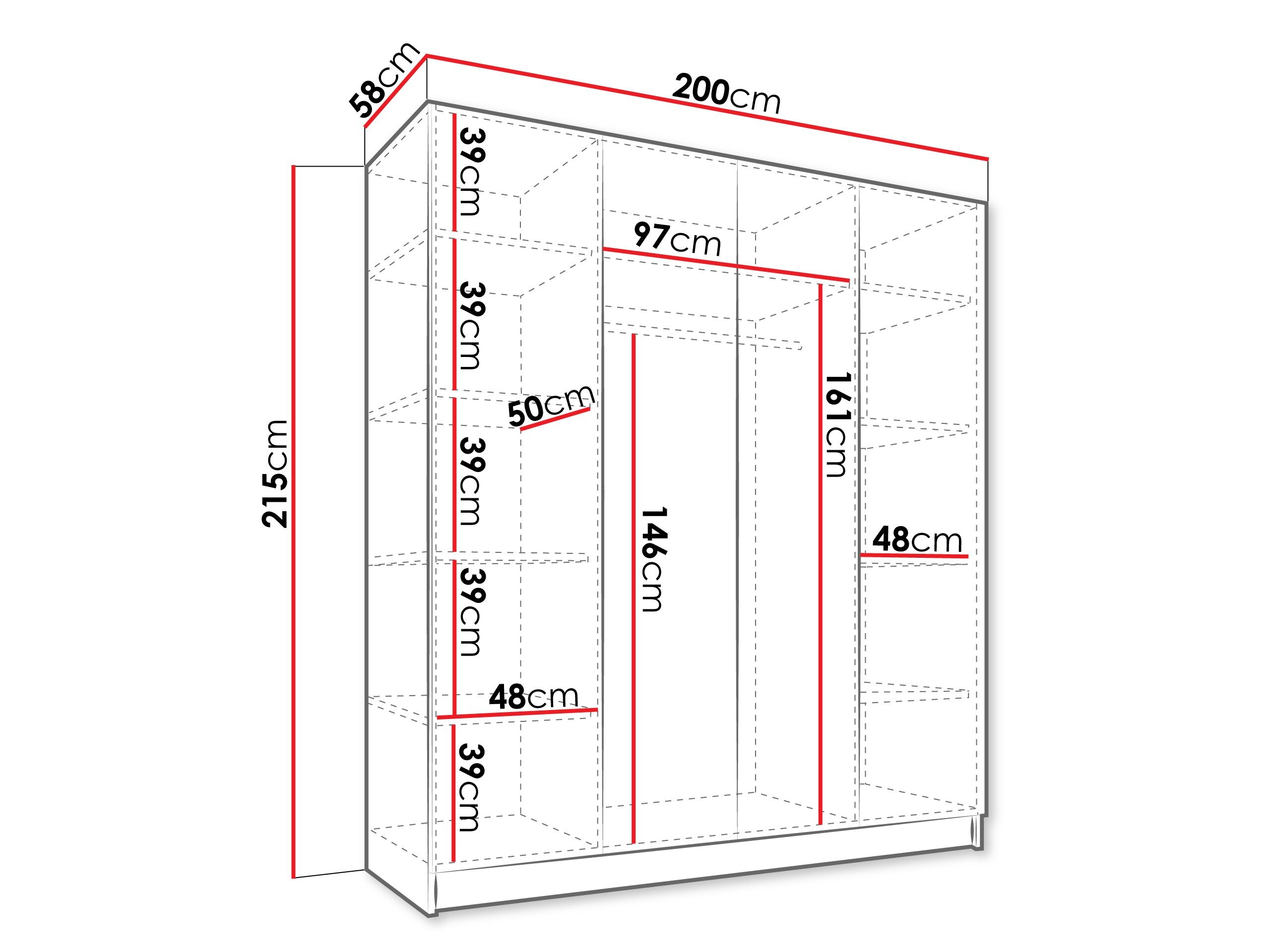 Garderobeskab Atlanta 176 (Sort)