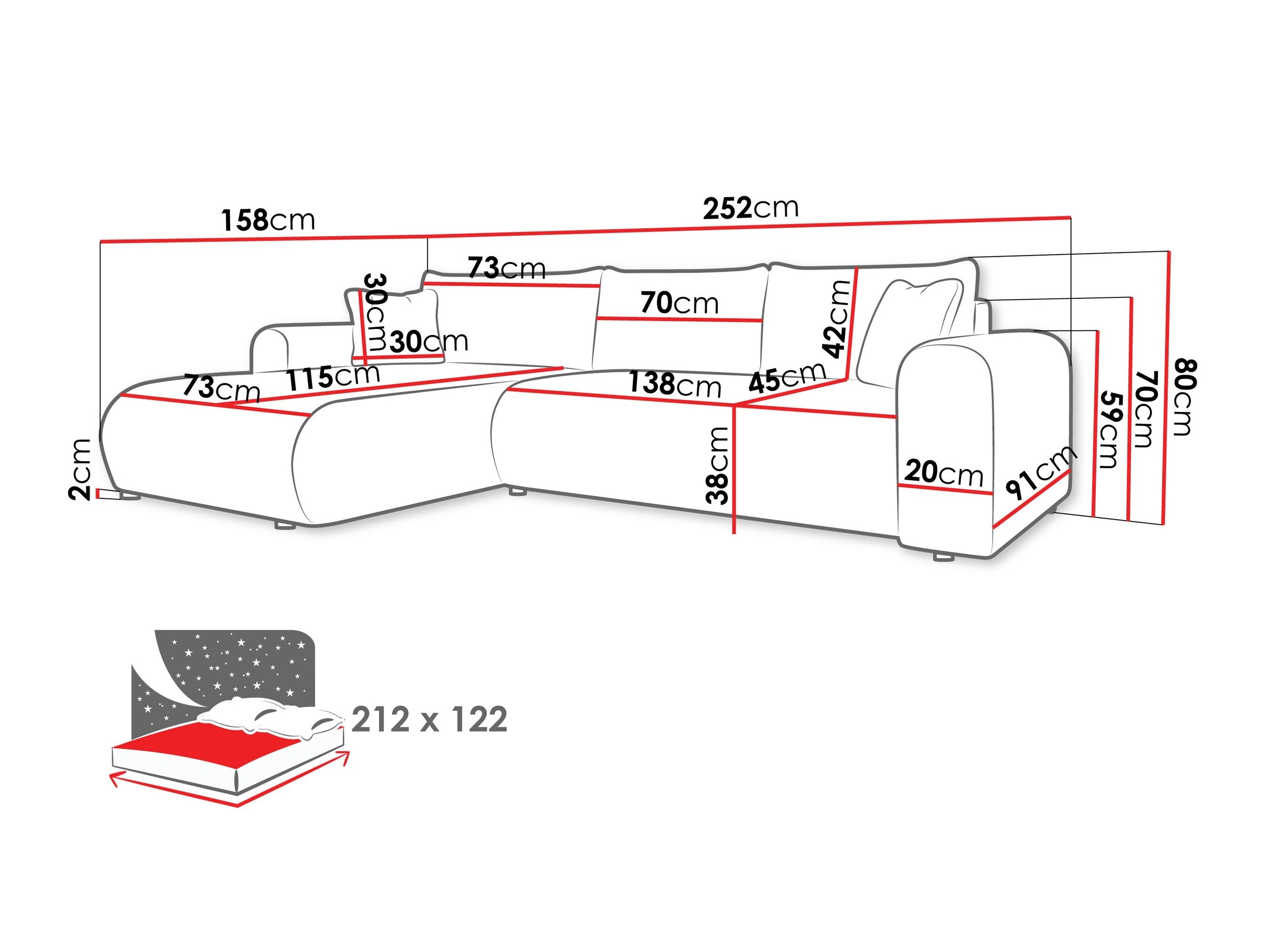 Hjørnesofa Comfivo 449 (Lambi 08)
