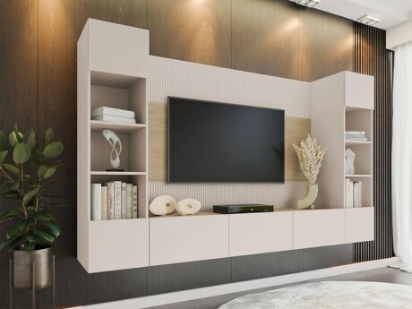 Stuemøbelsæt Comfivo 368 (Beige + Egetræ)