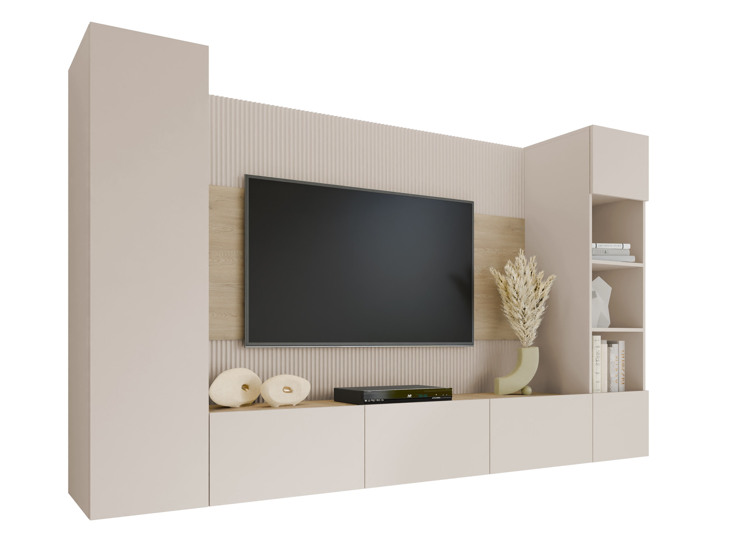 Stuemøbelsæt Comfivo Salix IV (Beige + Egetræ)