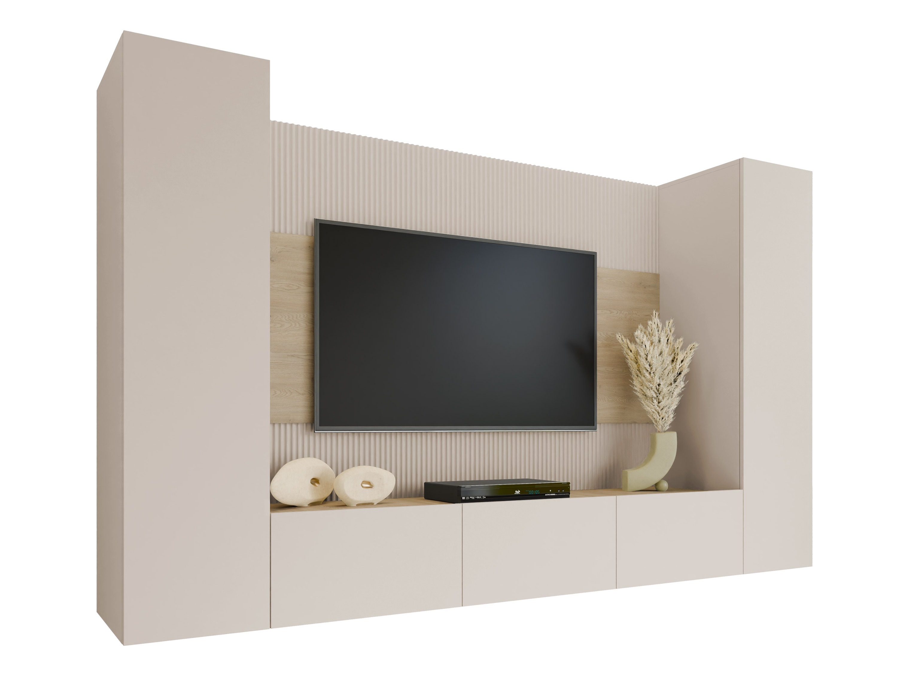 Stuemøbelsæt Comfivo Salix V (Beige + Egetræ)