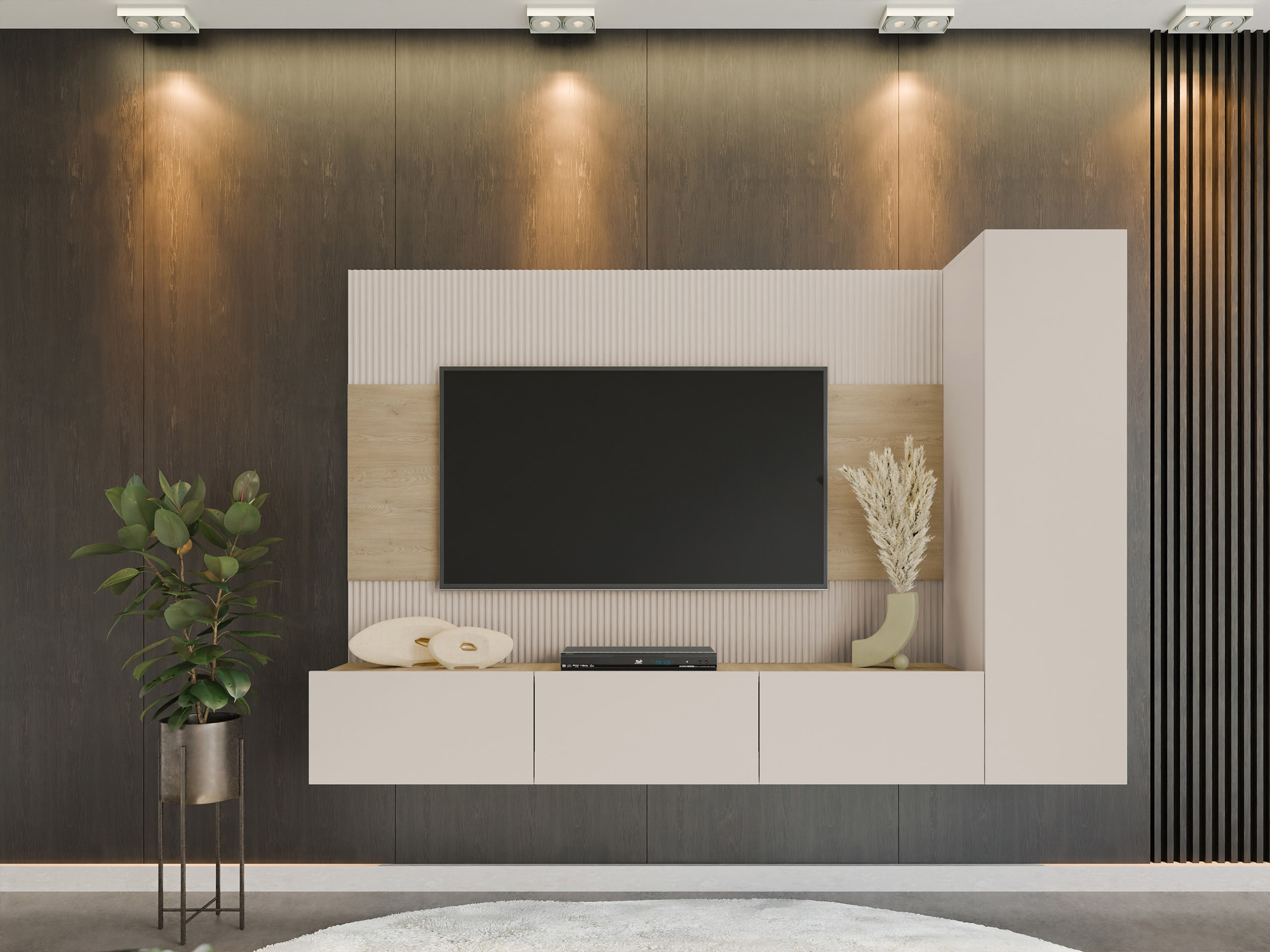 Stuemøbelsæt Comfivo Salix VI (Beige + Cremona-eg)